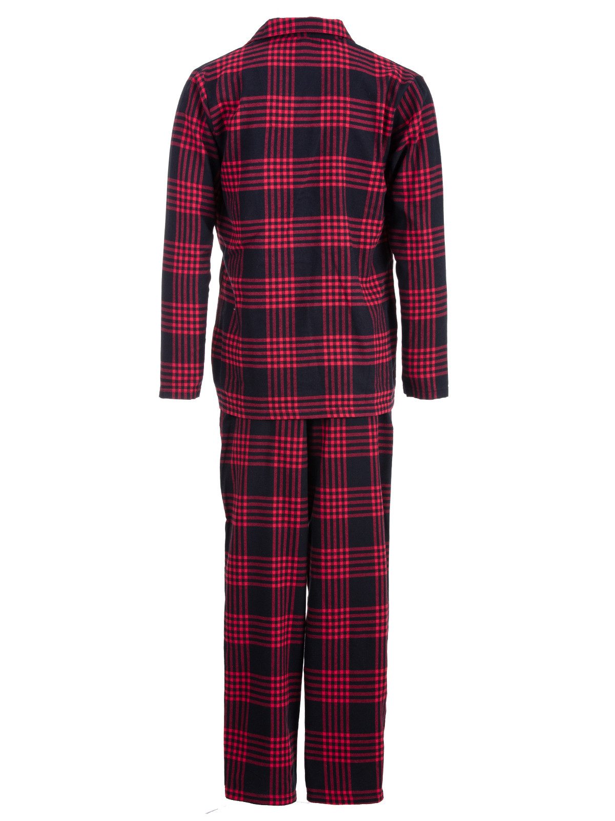 Henry Terre Pyjama Kent Langarm - Karo Look Hemdkragen durchgeknöpft Tartan Holzfäller – Bild 3 von 5