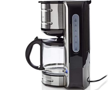 Nedis Filterkaffeemaschine Kaffeemaschine Kaffee Kaffeefiltermaschine Edelstahl Glaskanne 1080W
