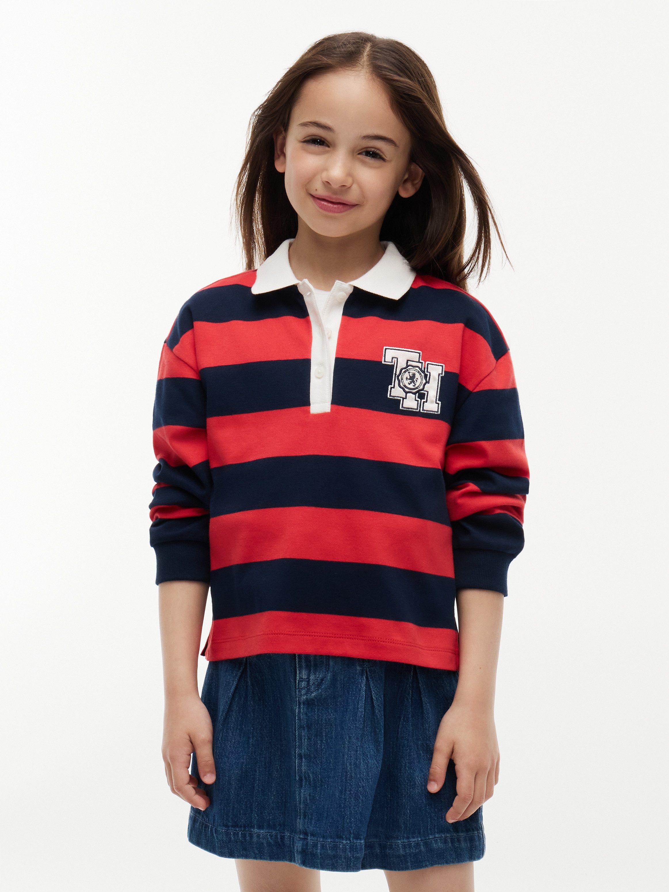 Tommy Hilfiger Langarm-Poloshirt Regular Fit, reine Baumwolle, Kinder bis 16 Jahre