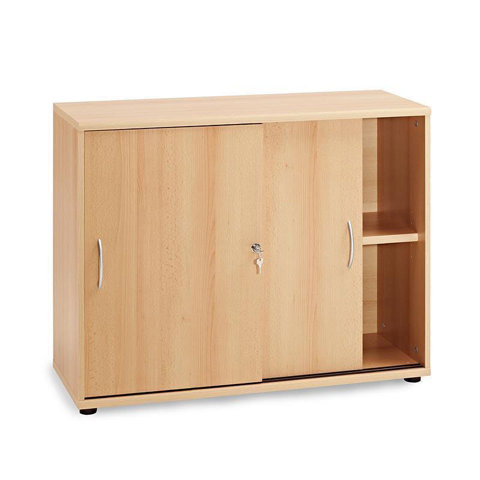 Lomadox Aktenschrank TYP4000 Buche hell Nachbildung 2OH Schiebetüren H=76cm 100x76x39,5 cm