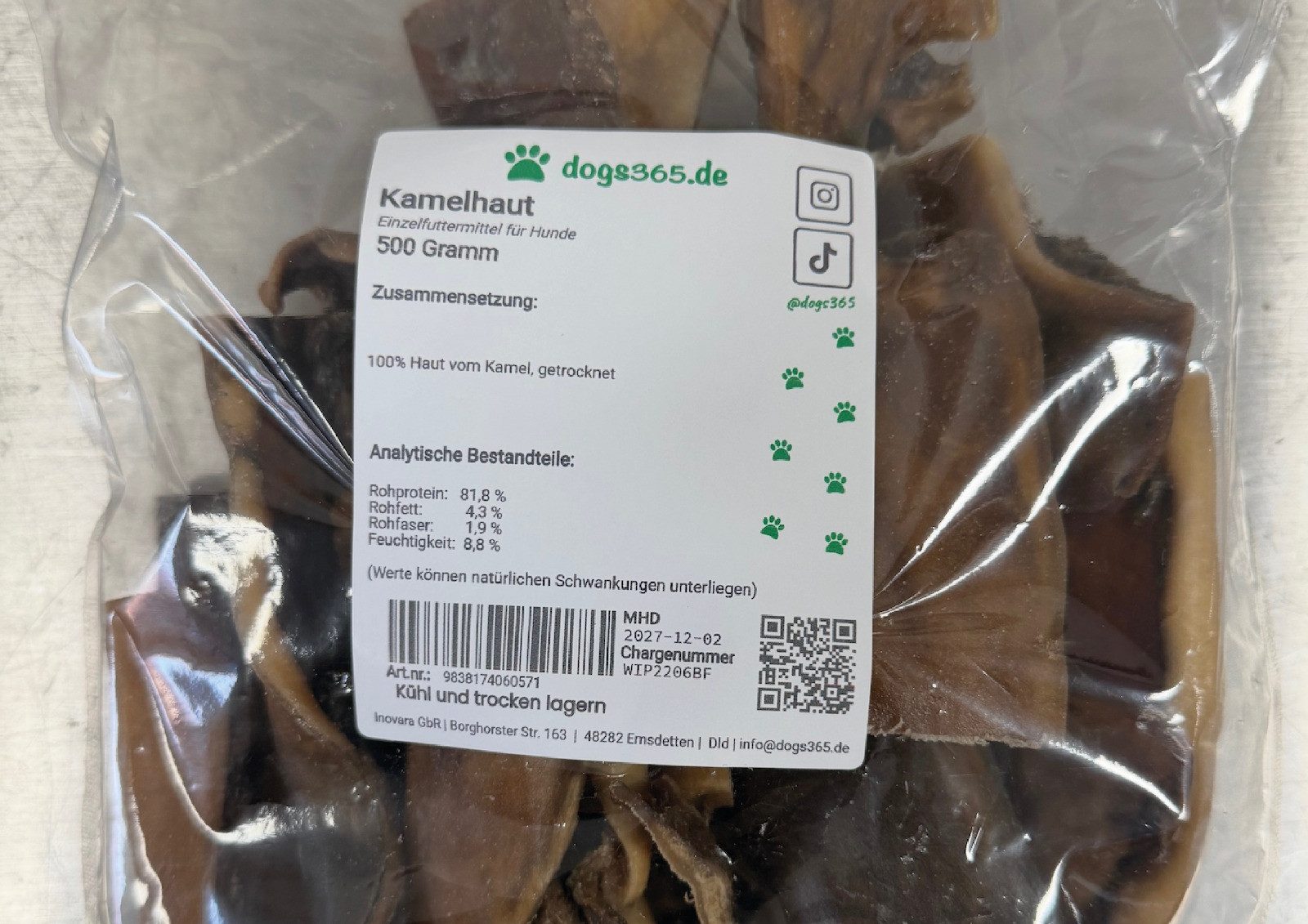 dogs365.de Kamelhaut, für: Hunde