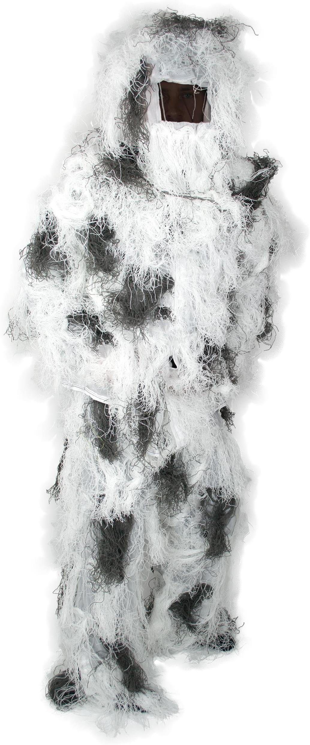 normani Monster-Kostüm Tarnanzug 4-teilig Ghillie Suit, Scharfschützen-Outfit Tarnung - Jacke, Hose, Gewehr- und Kopfbedeckung