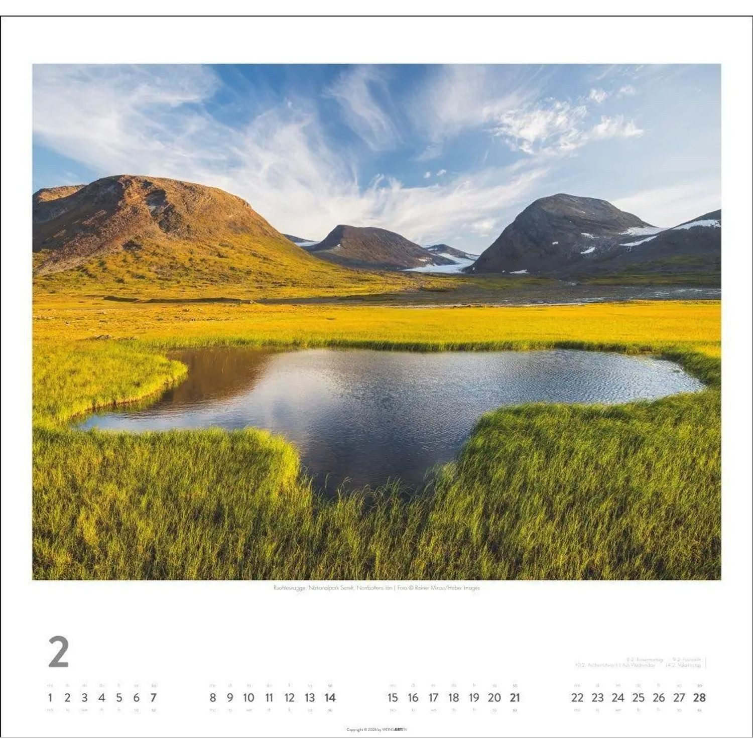 Wandkalender Schweden Kalender 2027 - Licht und Wasser