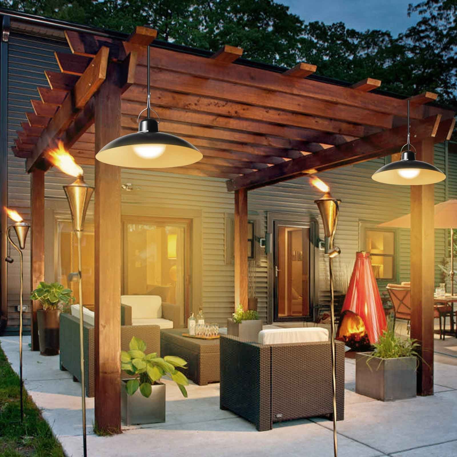 weiß, LED, mit Solarleuchte Warm Terrassen Fernbedienung, Hängelampen Garten Weiß, Solar Warmweiß Innen, Hängelampe Rosnek für LED Wasserdicht & Außen Solar Außen, Solarlampen für IP65