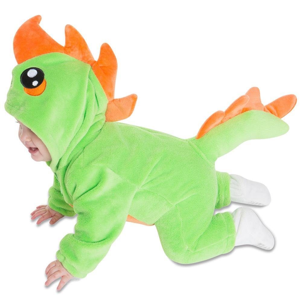 Corimori Strampler Baby Onesie Jumpsuit Kostüm in den Größen 60-90cm (1-tlg) Strampler, Fasching, Kigurumi, Tierkostüme, Babys, Dinosaurier "Byte"