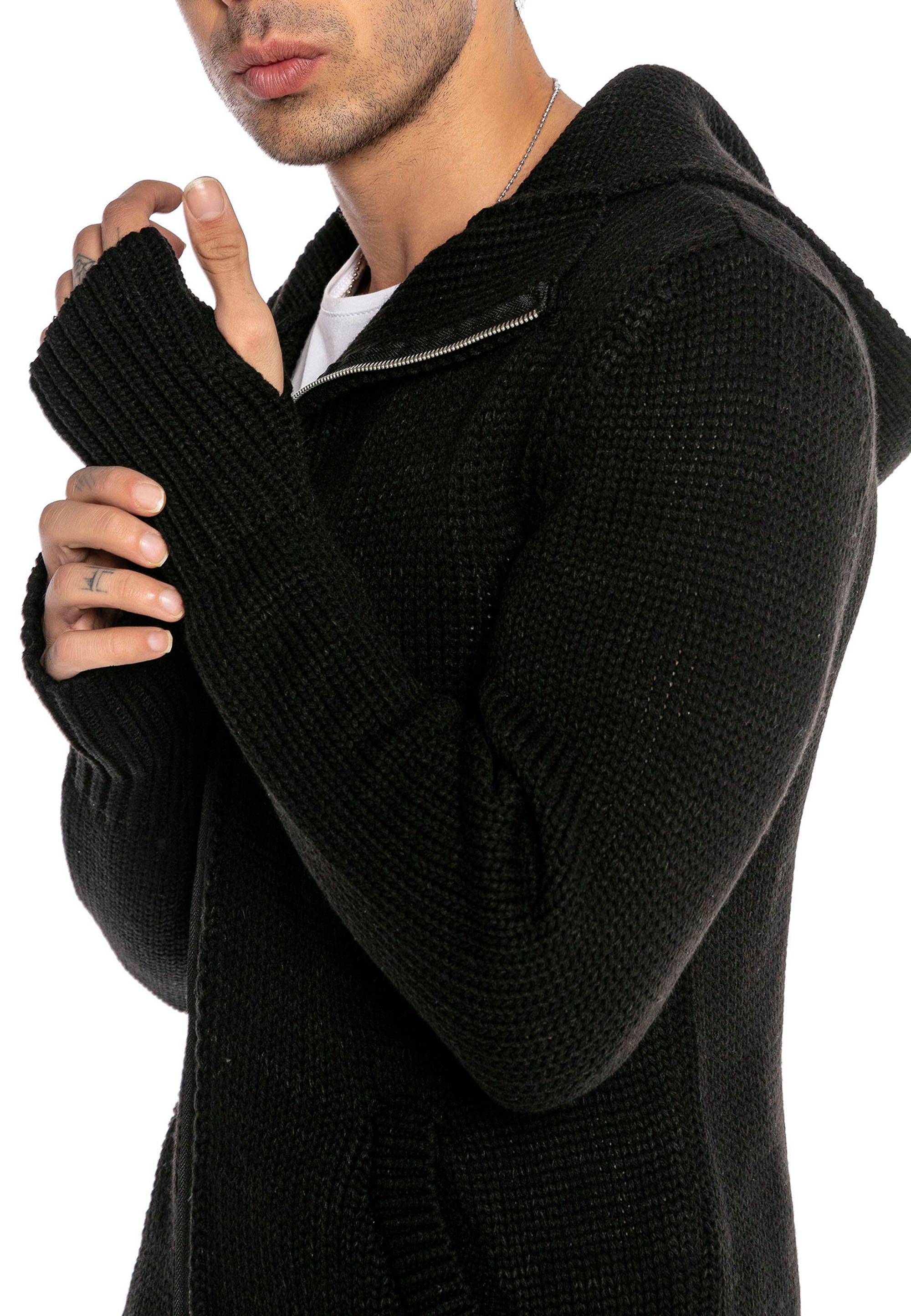 RedBridge Cardigan mit asymmetrischem Reißverschluss und Kapuze günstig online kaufen