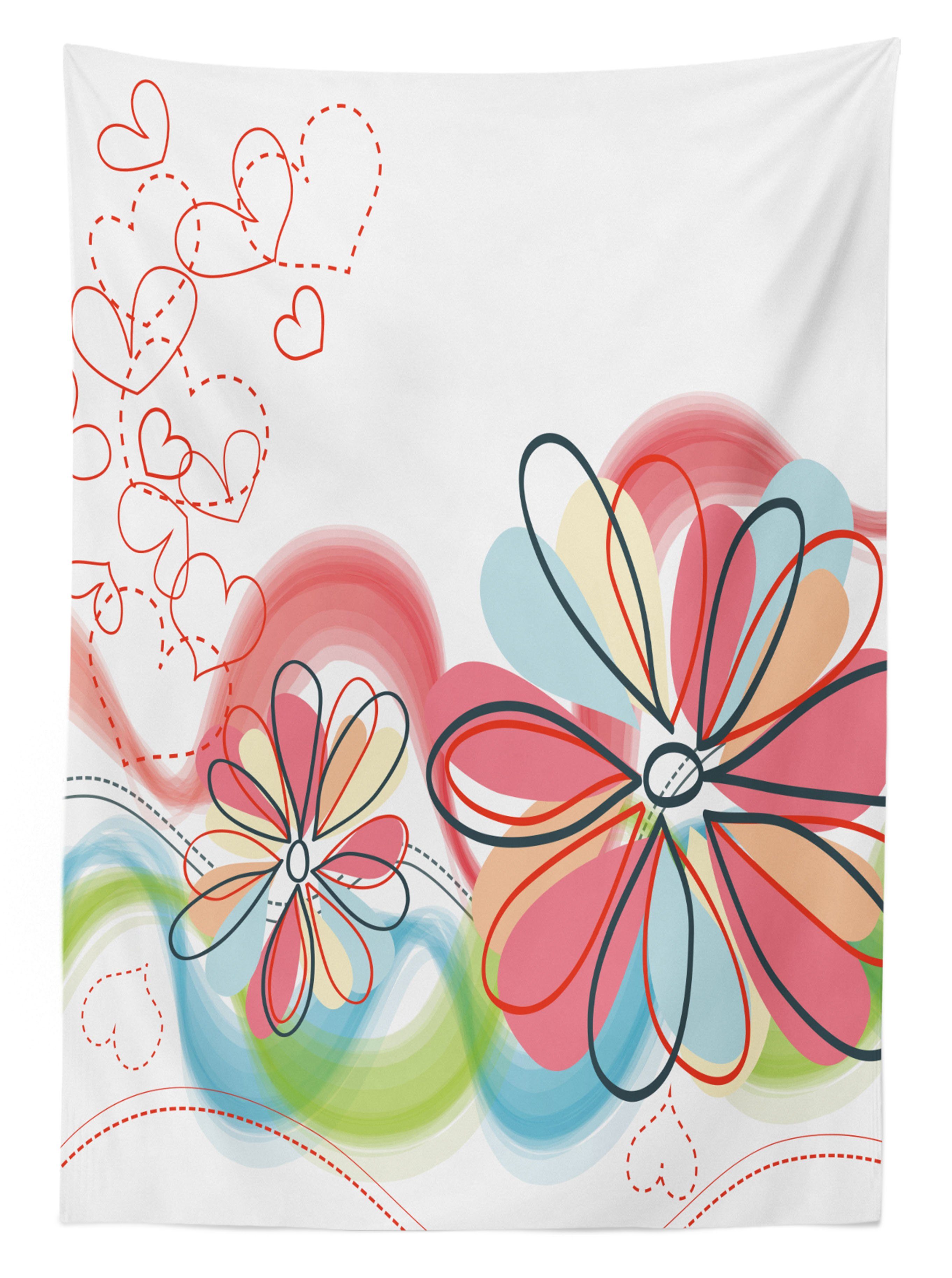 Haze Farbfest Klare Waschbar Abakuhaus Für Tischdecke floral Bereich geeignet Außen den Farben, Blume