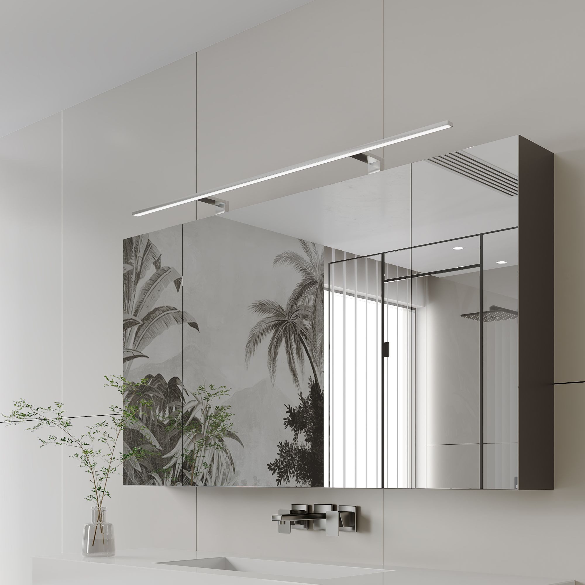 kalb LED Spiegelleuchte, Chrom, warmweiß günstig online kaufen