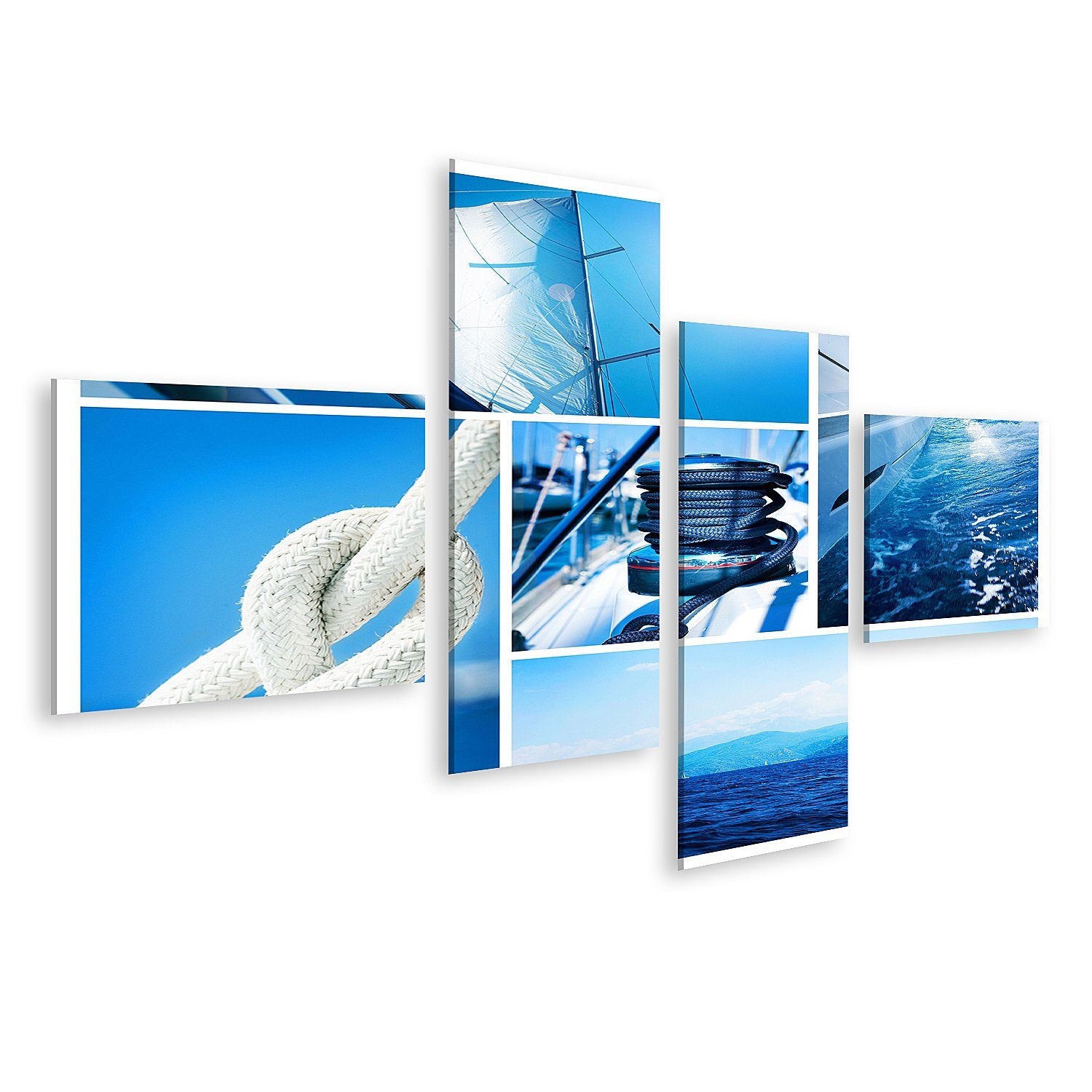 islandburner Leinwandbild Bild auf Leinwand Yacht Collage Segelboot Yachting Konzept Wandbild L
