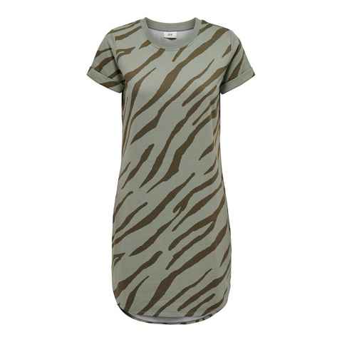 JACQUELINE de YONG Shirtkleid Kurzes T-Shirt Kleid Knielang Gestreift JDYIVY (knielang) 4989 in Olive