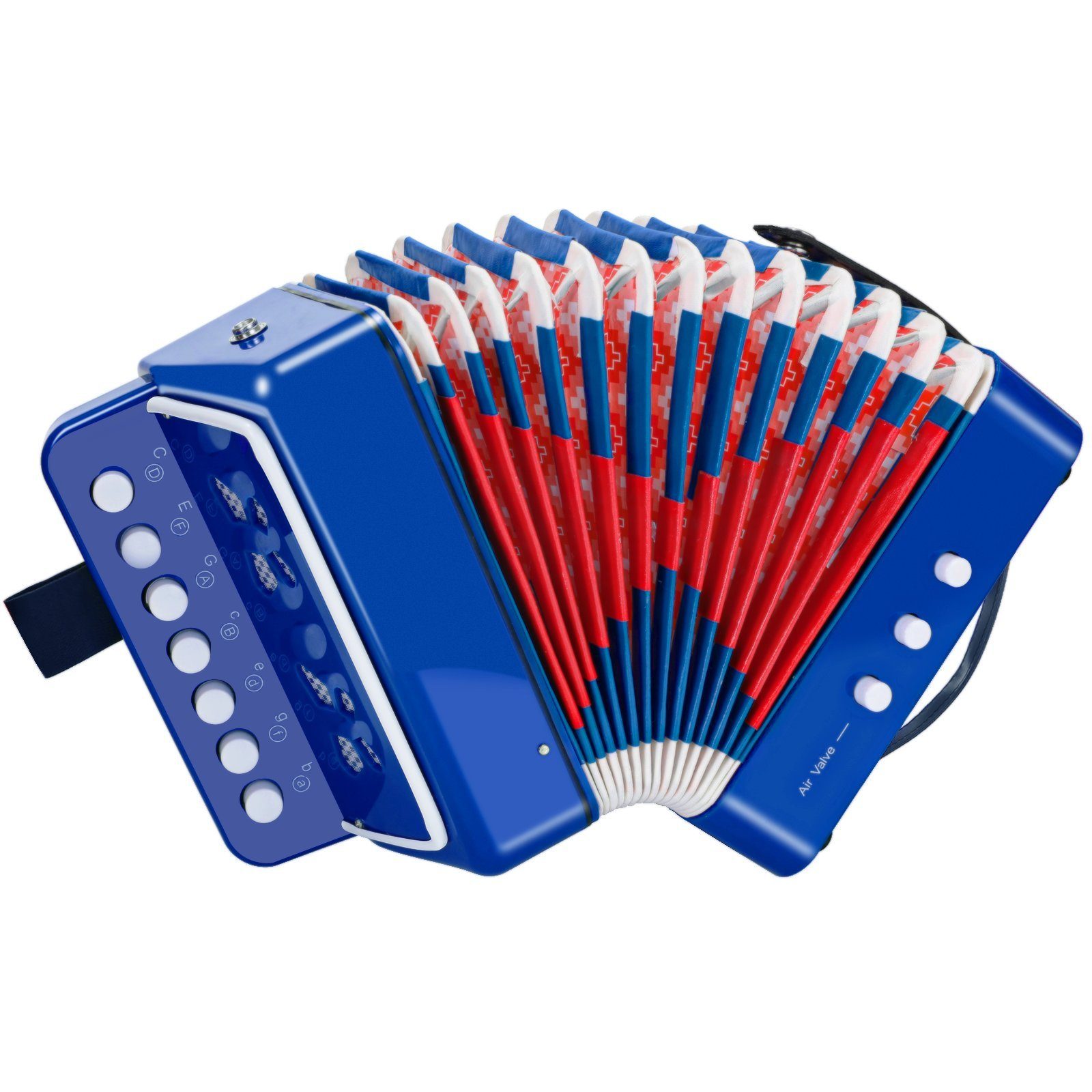 TLGREEN Knopf-Akkordeon Ziehharmonika 10 Tasten (10 tasten kinder akkordeon für Anfänger, 17 Tasten 8 Bässe Akkordeon Kinder), Musikinstrument