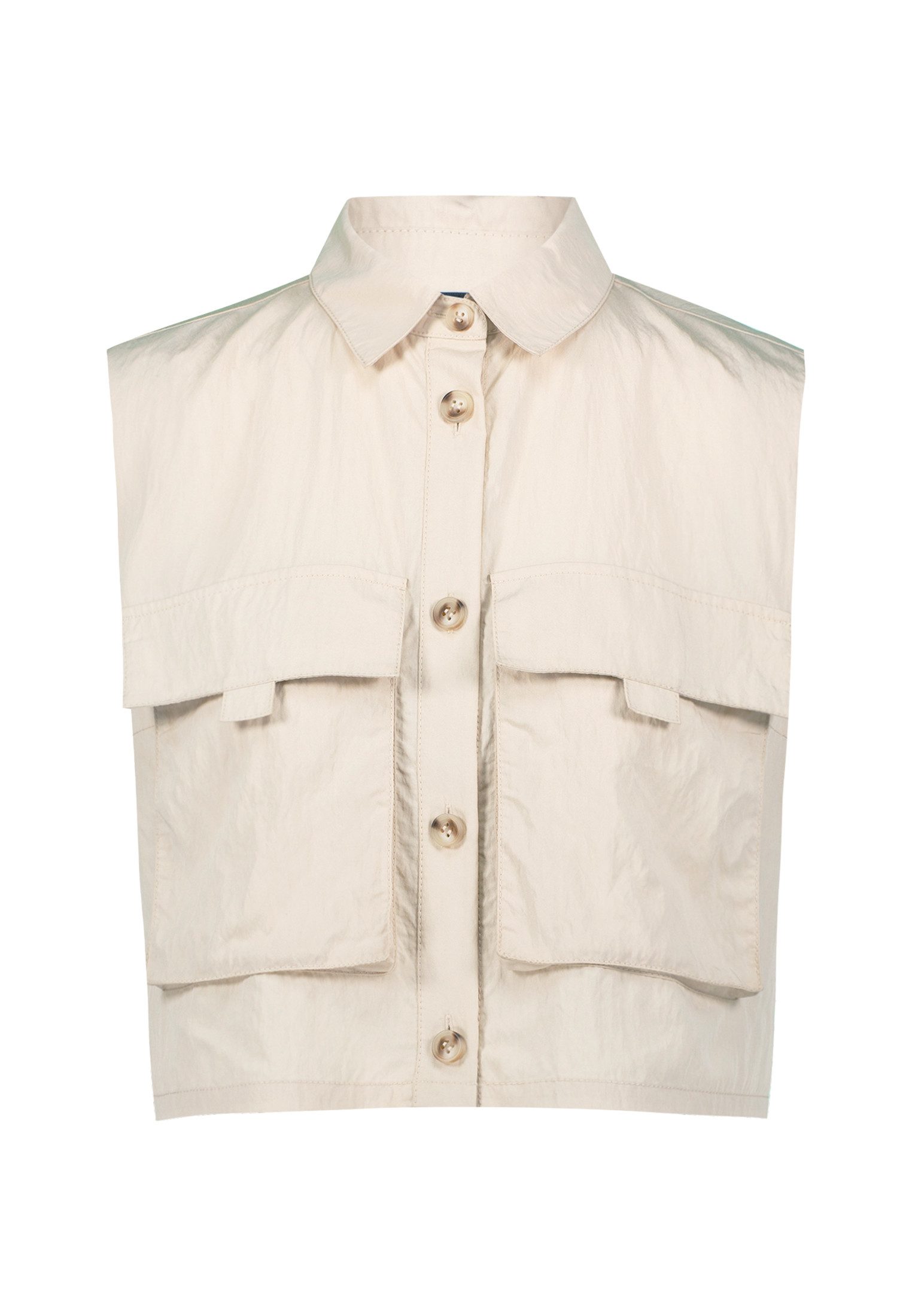 Zero Kurzarmbluse Damen Weste mit Pattentaschen günstig online kaufen