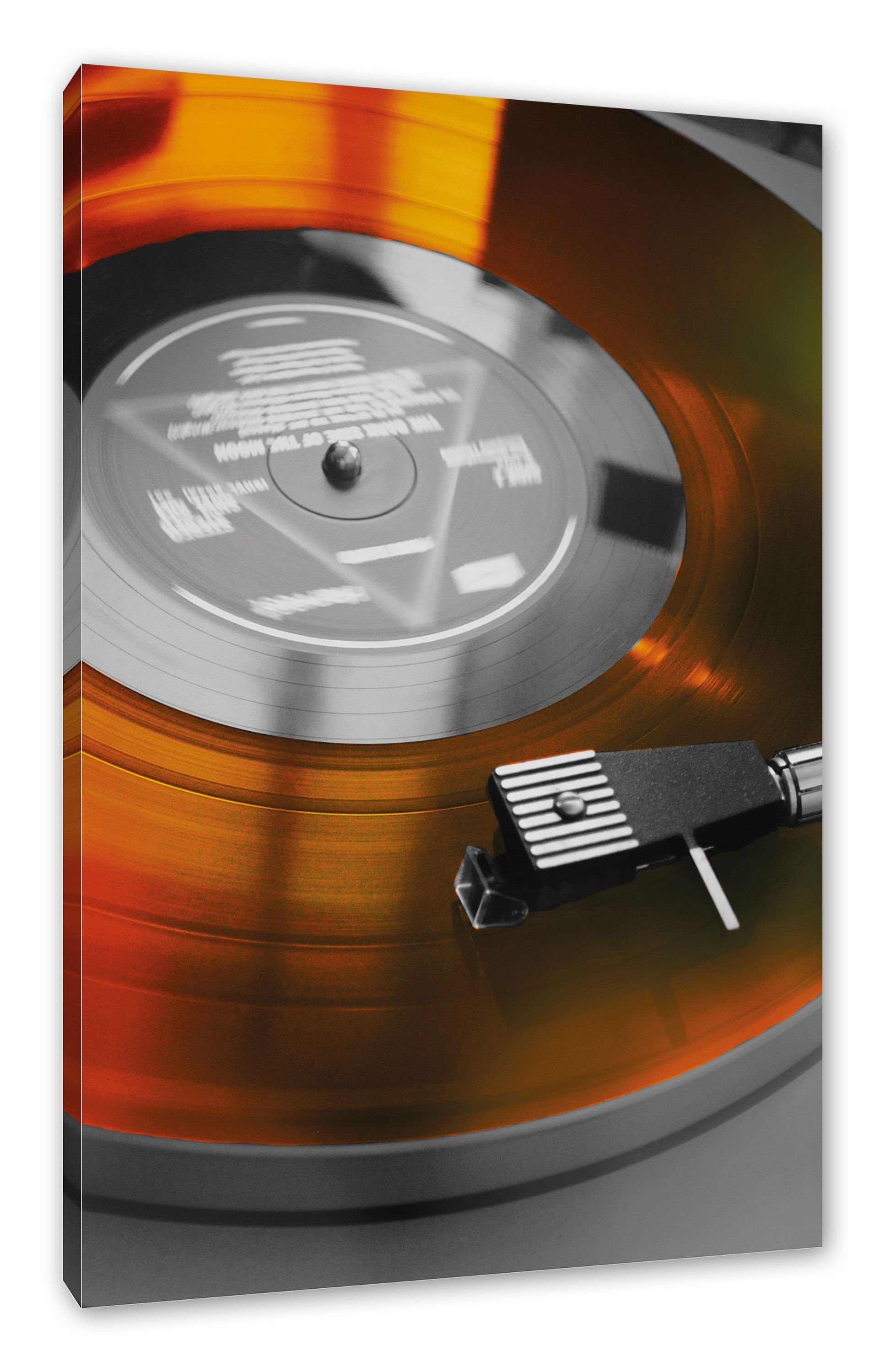Schallplattenspieler, inkl. St), (1 Schallplattenspieler fertig alter Pixxprint alter bespannt, Leinwandbild Zackenaufhänger Leinwandbild