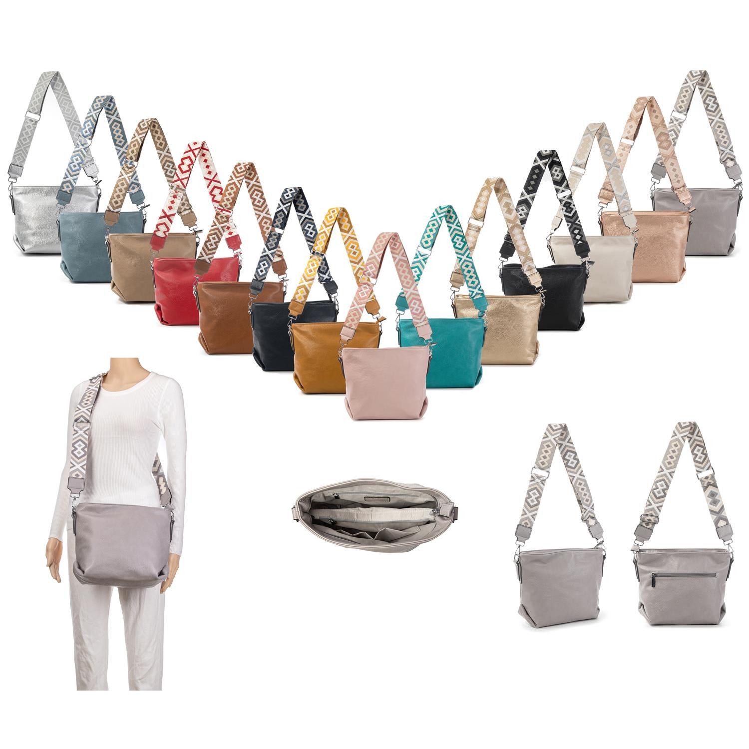 ITALYSHOP24 Schultertasche Damen Tasche Shopper CrossBody günstig online kaufen
