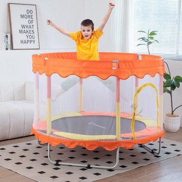 FOXSPORT Kindertrampolin Kinder Trampolin Gartentrampolin Jumpingtrampolin, (120/ 150 × 120/ 150 × 110 cm (L * B * H), 150), Sicherheitsnetz mit Schaumstoff gepolstert,bis zum 100 kg