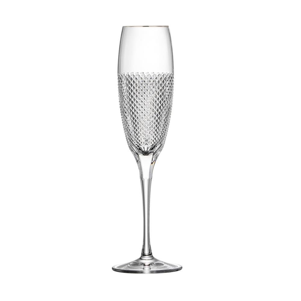 Champagnerglas Sektglas Oxford Platin (25 cm) - Kristallglas mundgeblasen · von Hand