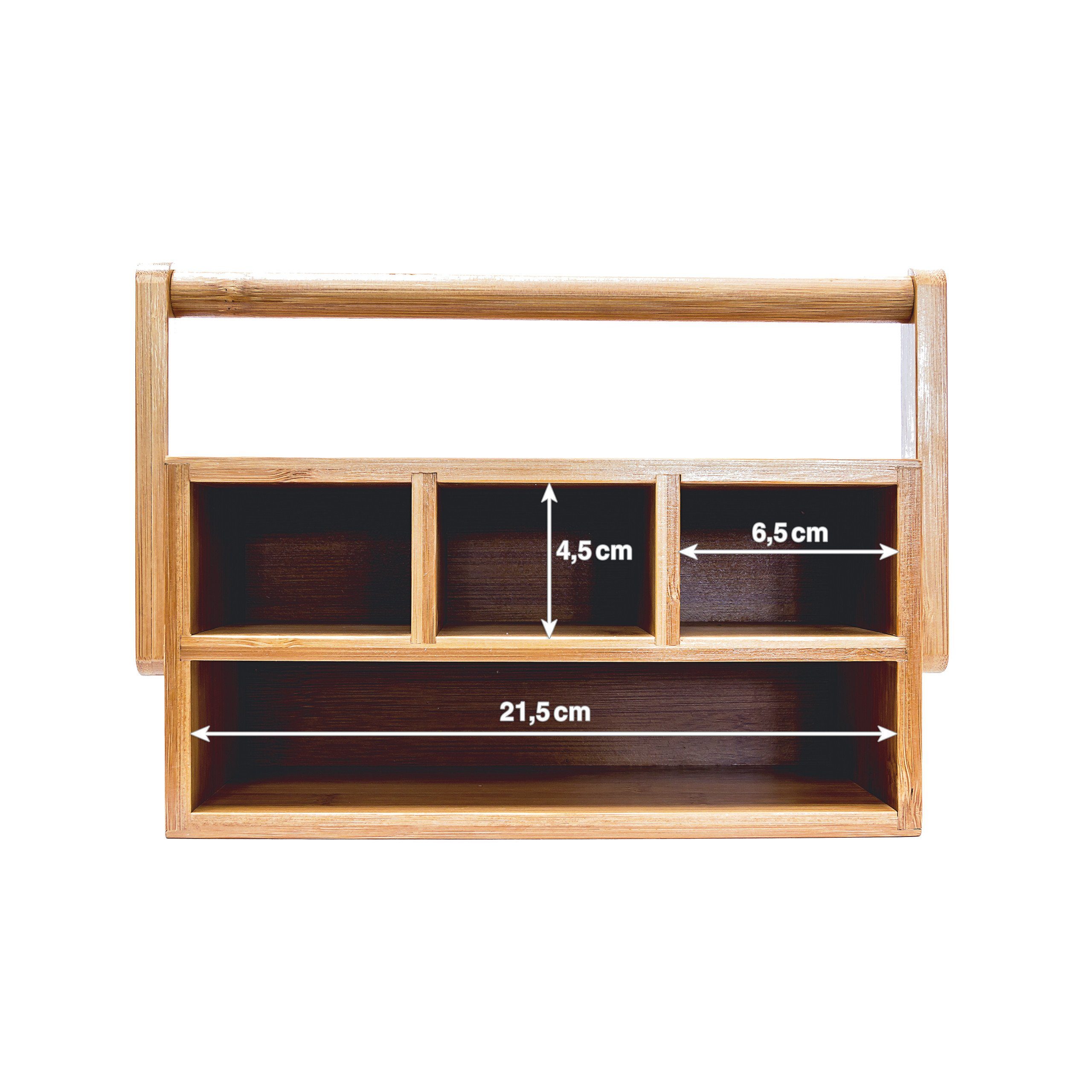 relaxdays Organizer Schreibtisch Organizer Bambus 4 Fächer (1 St) – Bild 4 von 5