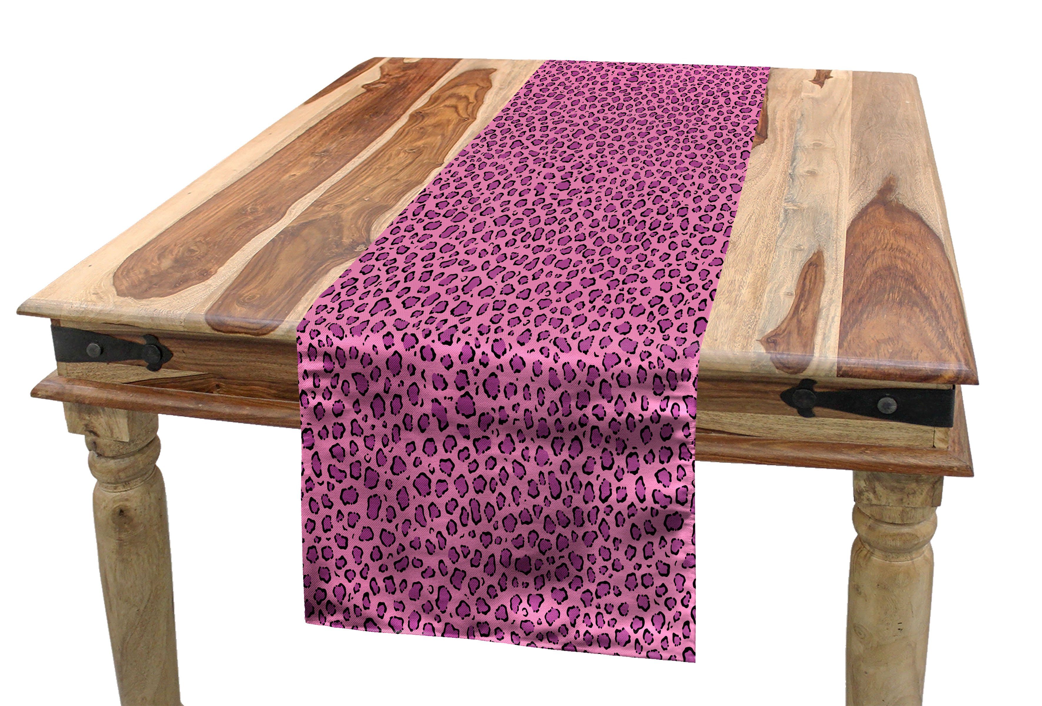 Dekorativer Safari Abakuhaus Tischläufer, Esszimmer Leopard-Haut-Spots Rechteckiger Küche Pattern Tischläufer