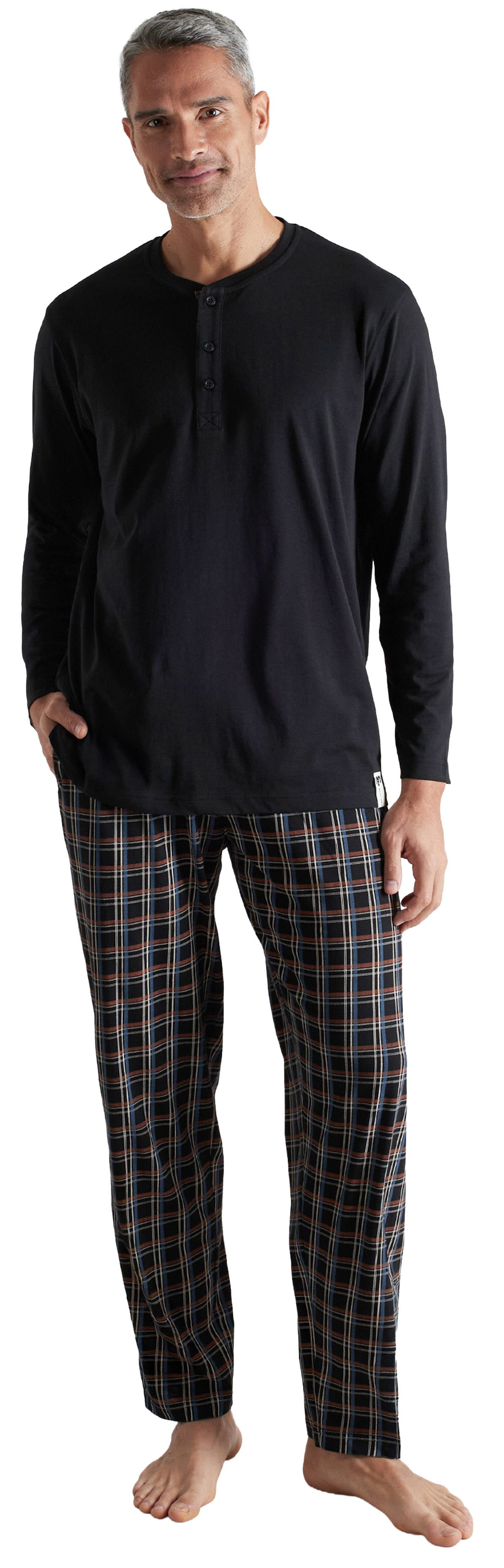 CECEBA Schlafanzug Herren Pyjama Langarm modisch (2 tlg) Baumwolle