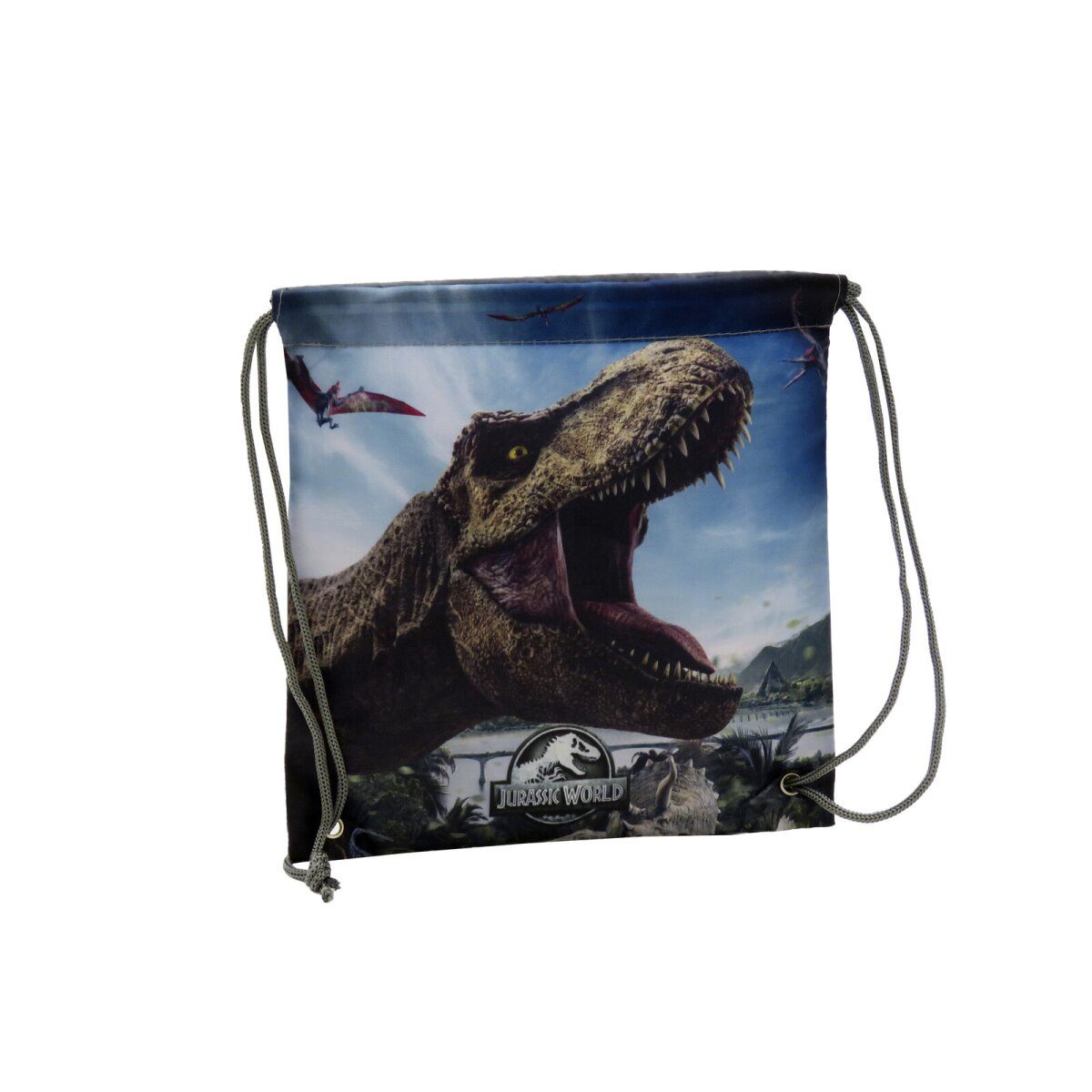 Jurassic World Lunchbox Jurassic World Snackbeutel 22x23x1cm Brottasche mit Kordelzug, 100% Polyester, (1-tlg)