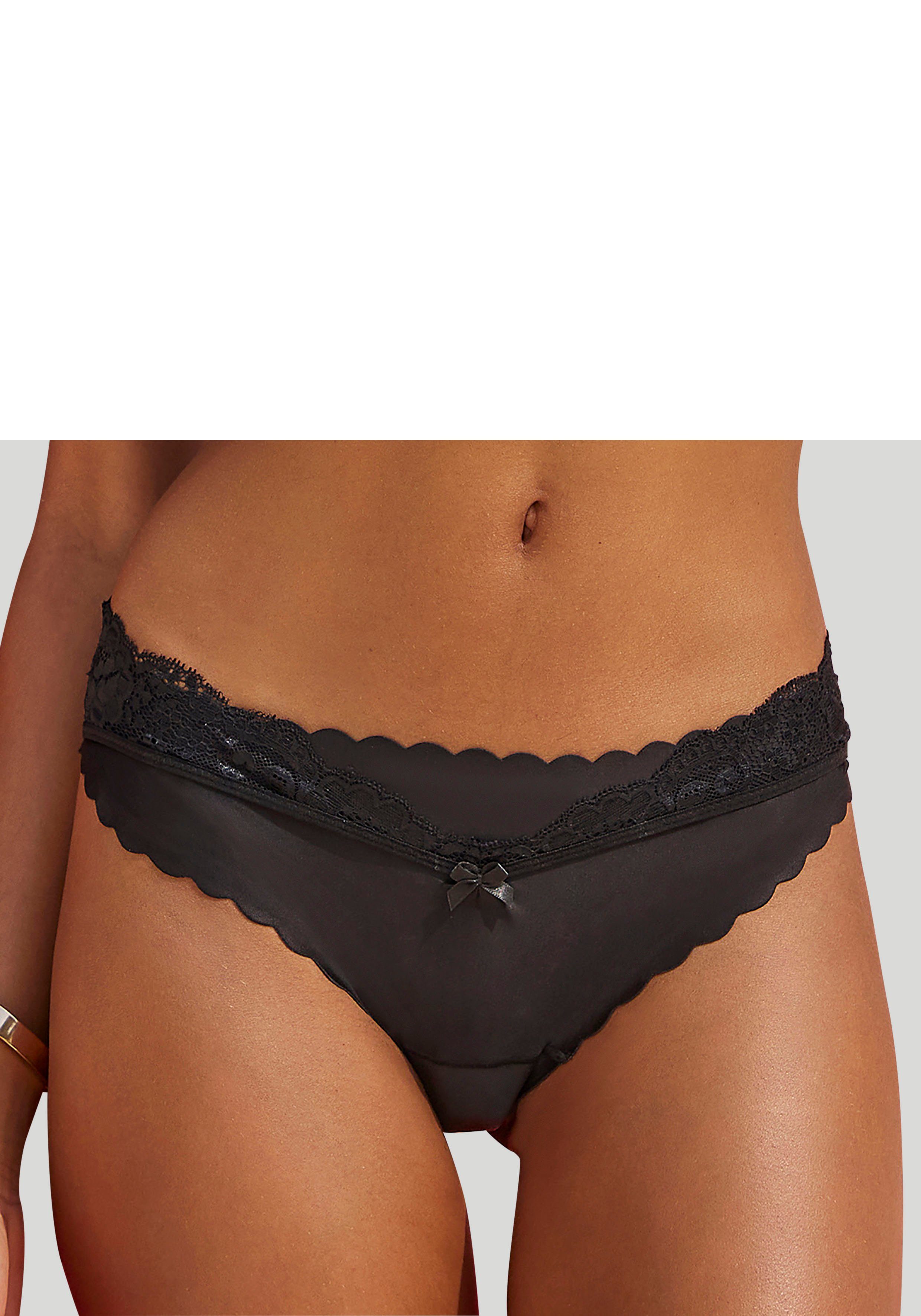 LASCANA Bikinislip mit extra flachen Kanten und feiner Spitze