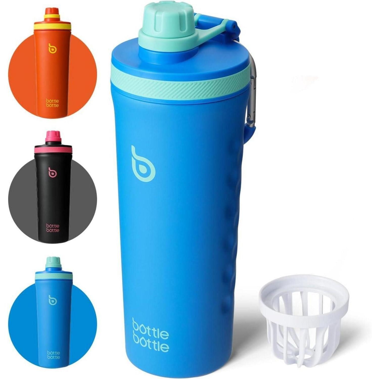 LuxusKollektion Protein Shaker Shaker Edelstahl Mischkugel 26oz Protein BPAfrei Hellblau