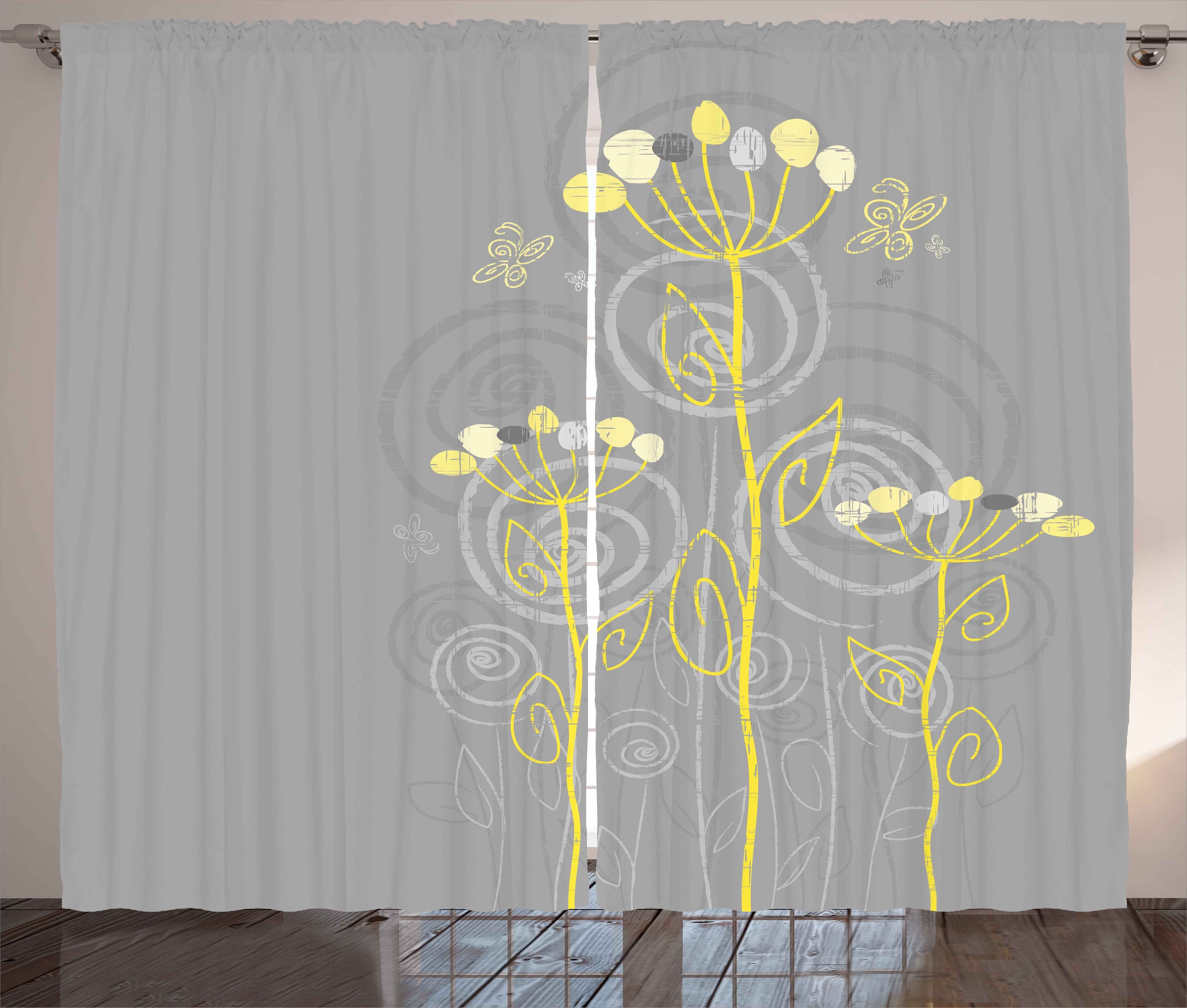 Gardine Schlaufen Vorhang mit Abakuhaus, Schlafzimmer Haken, Kräuselband Zusammenfassung Abstrakt wirbelt und