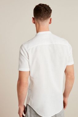 Next Kurzarmhemd Kurzärmliges Hemd aus Baumwoll-Leinenmischung (1-tlg)