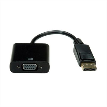 VALUE DisplayPort - VGA Adapter, DP ST - VGA BU Audio- & Video-Adapter DisplayPort Männlich (Stecker) zu HD D-Sub 15-polig (HD-15), VGA Weiblich (Buchse), 15.0 cm, passiv