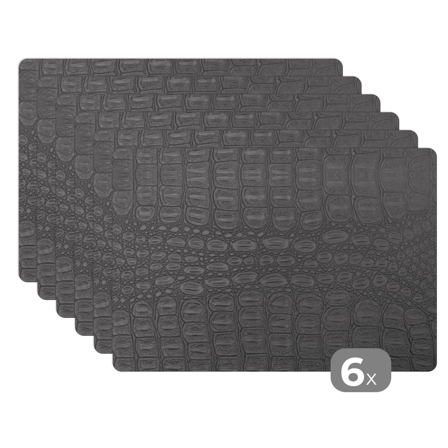 MuchoWow Platzset Leder - Textur - Tierhaut, (6-St), Platzsets, Tischset, Abwaschbar, Tischsets, Platzdeckchen