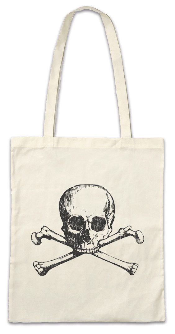 Beuteltasche Skull & Crossbones II Stofftasche Jolly Pirate Skull Skulls Schädel