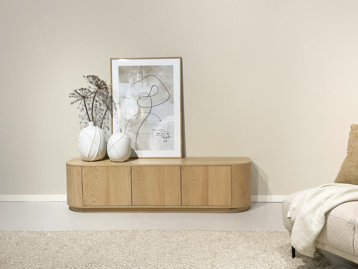 Natur24 Lowboard Novero Lowboard 180 x 45 x 40 cm Eichenholz Natur.