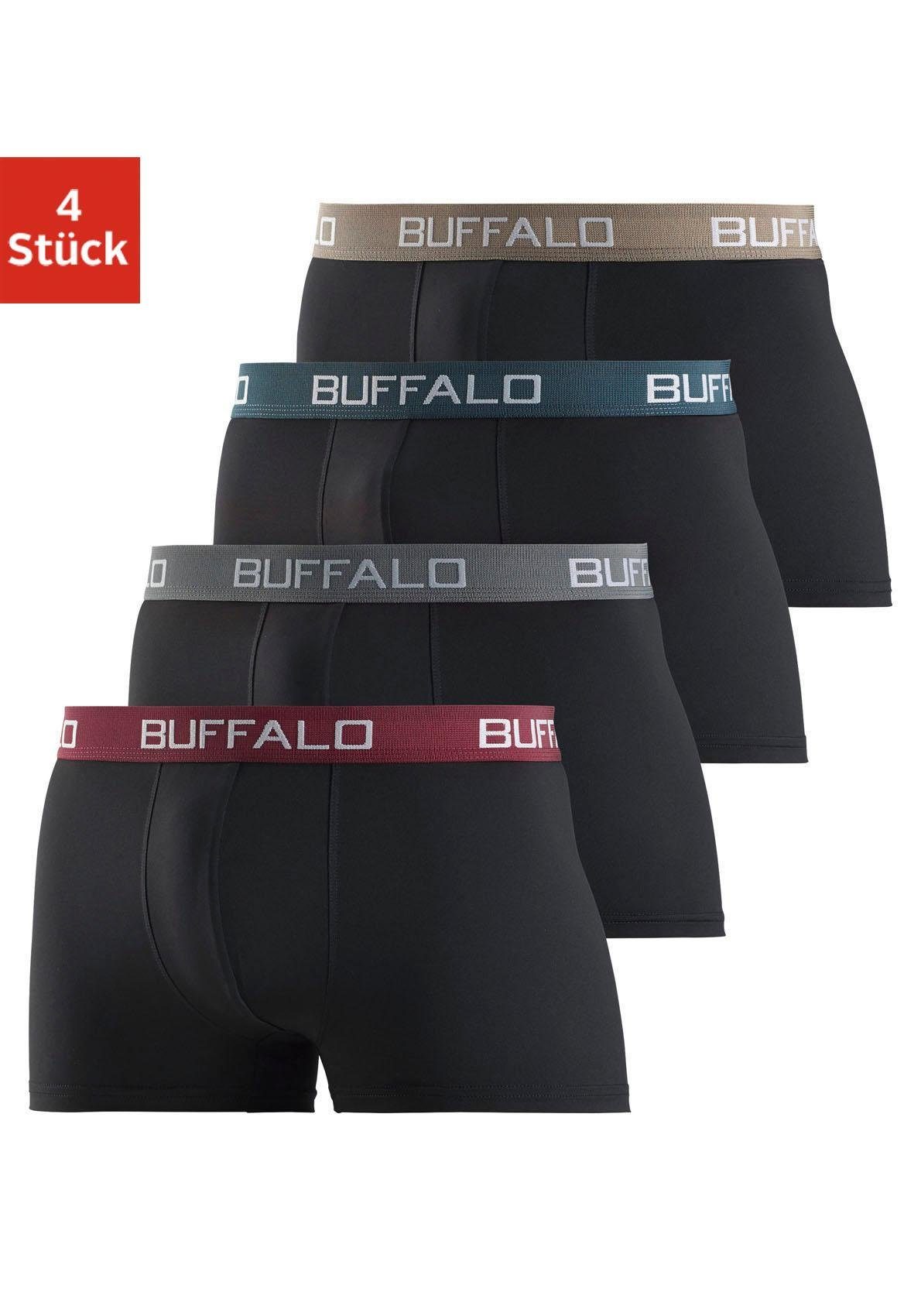 Buffalo Boxer (Packung, 4-St) unifarbene Retro Pants schwarz