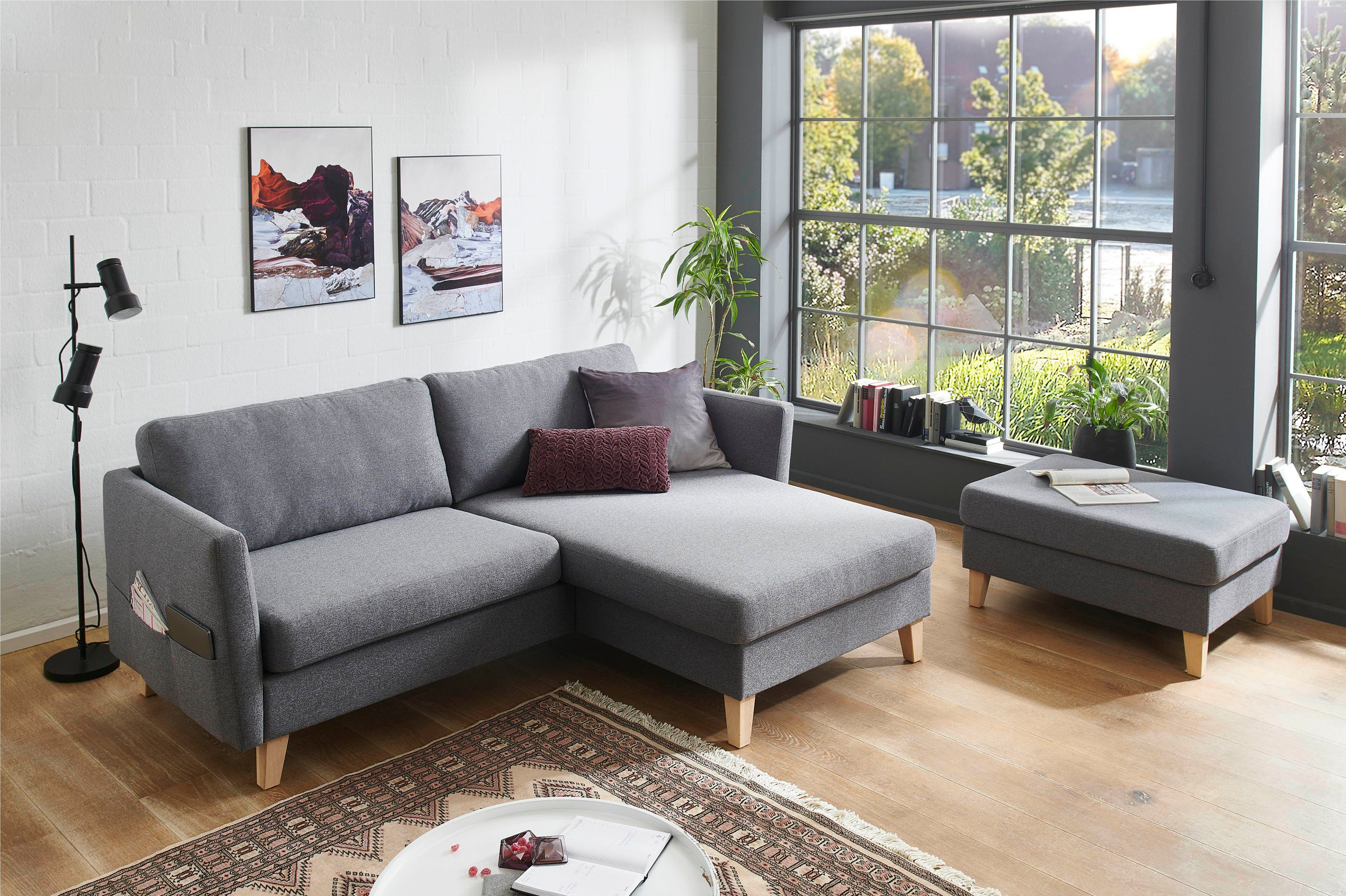 ATLANTIC home collection Ecksofa Mailo L-Form, mit Seitentaschen, Recamiere günstig online kaufen