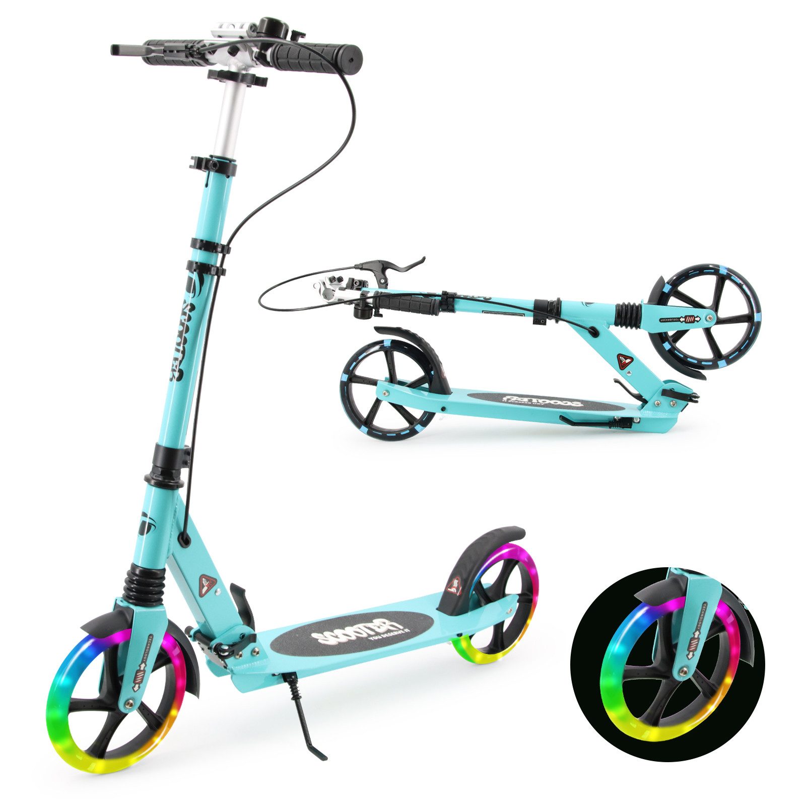 YEE RUN Cityroller für Kinder, Jugendliche und Erwachsene, höhenverstellbar und faltbar.