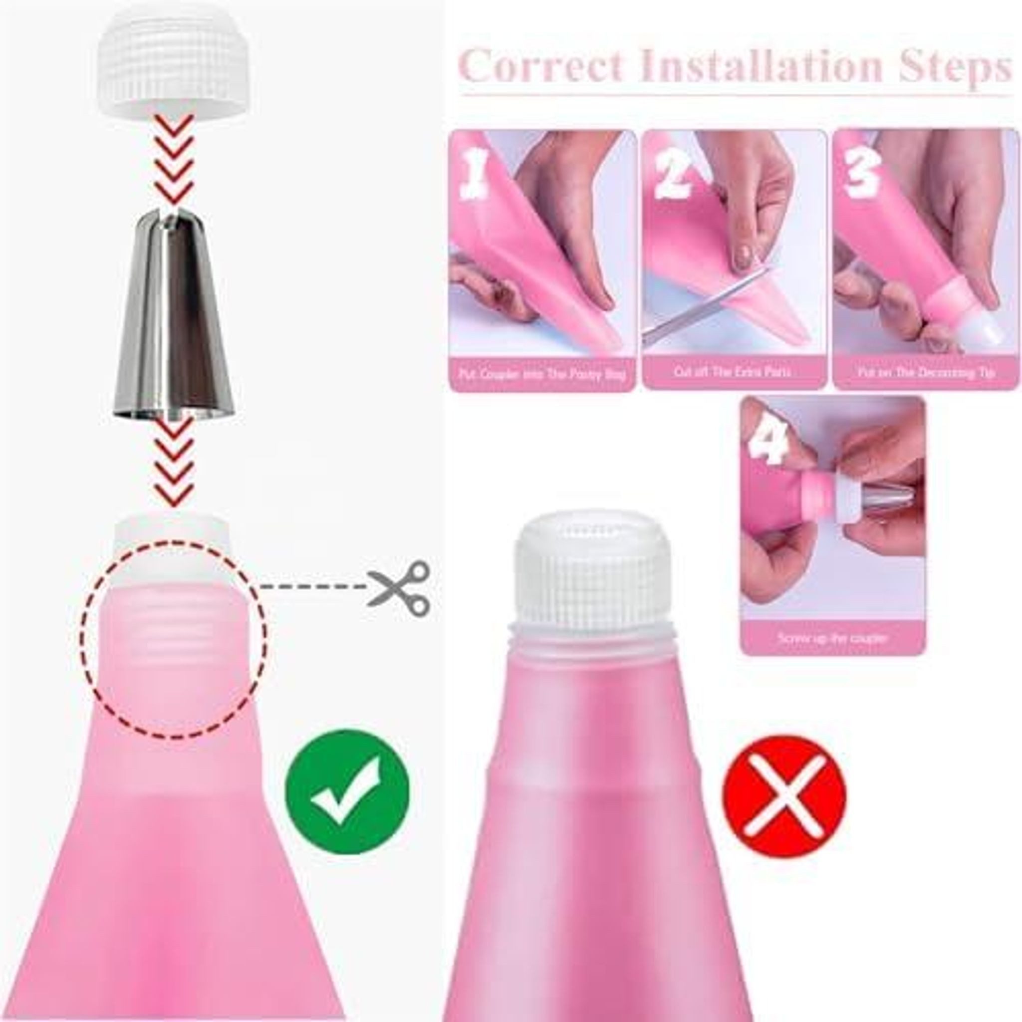 FELIXLEO Spritzbeutel Spritzbeutel Set 66 Stück mit 6 Tüllen Tortenzubehör