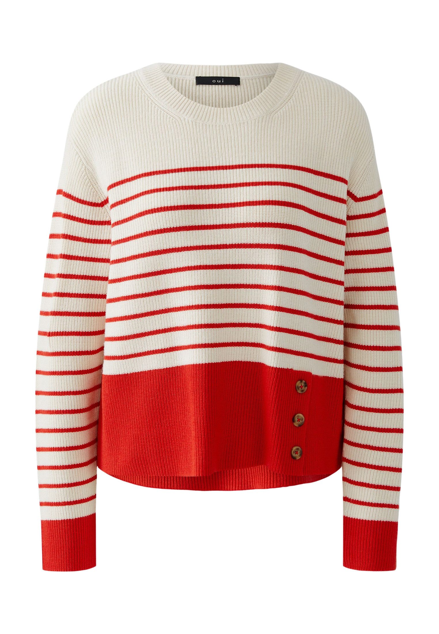 Oui Rundhalspullover Pullover