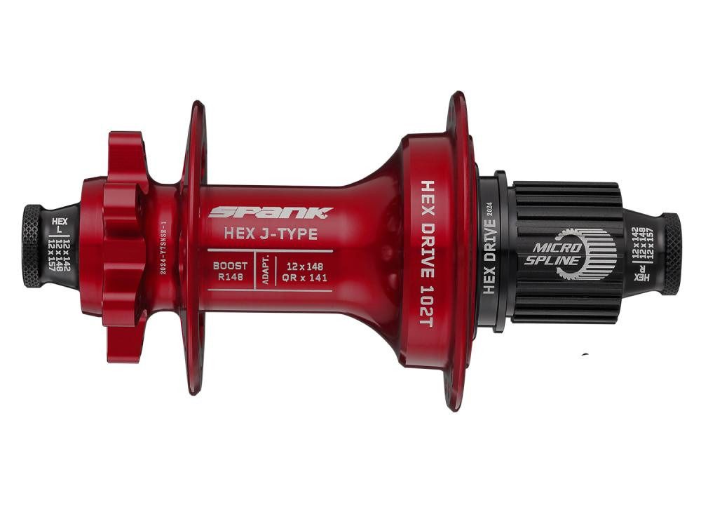 SPANK Laufrad Spank HEX J-Type Boost R148 XD Hinterradnabe 32H Rot - 102 Einrastpunk