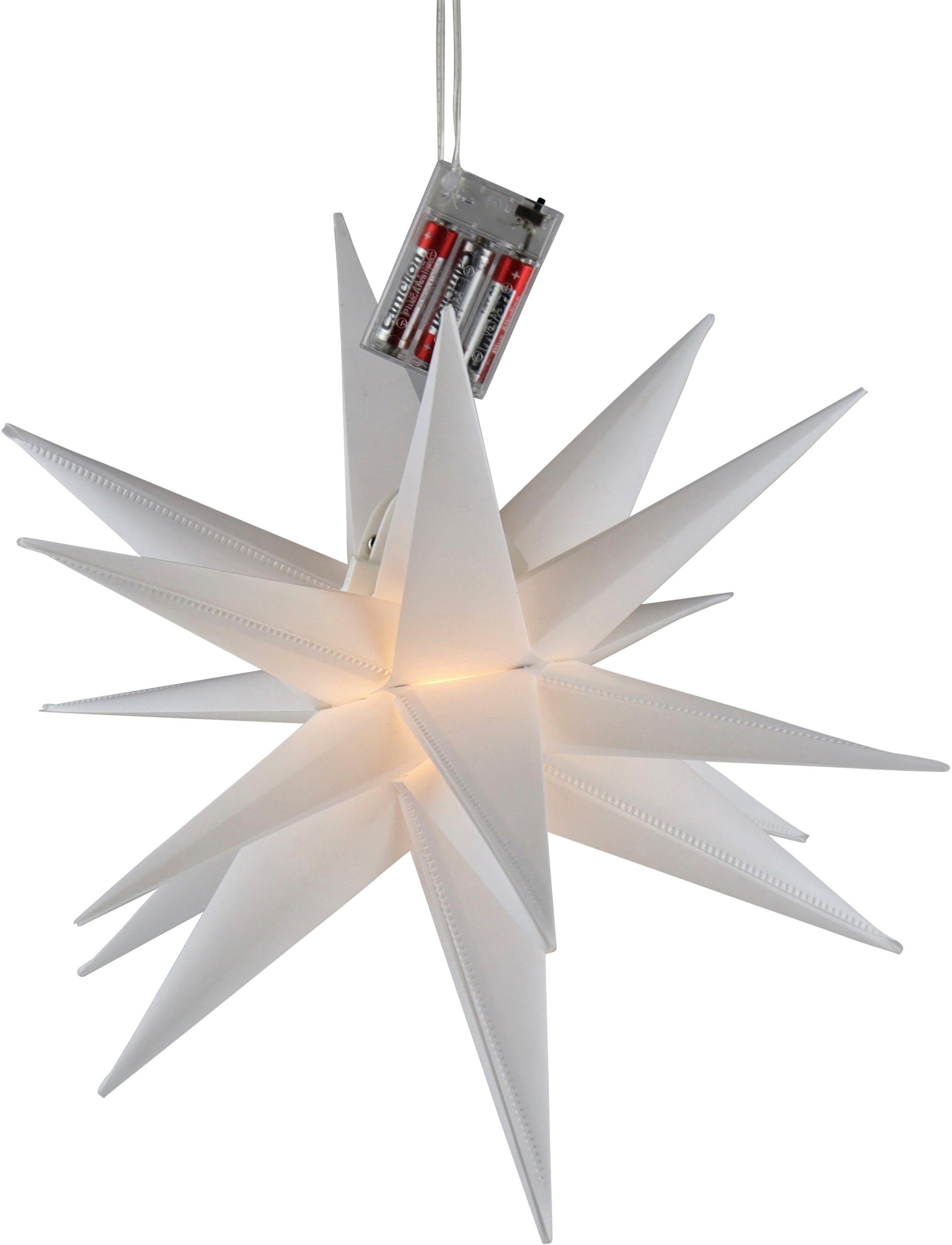 AM Design LED Stern Weihnachtsstern, Weihnachtsdeko, LED fest integriert, warmweiß - kaltweiß, batteriebetrieben, Ø 60 cm