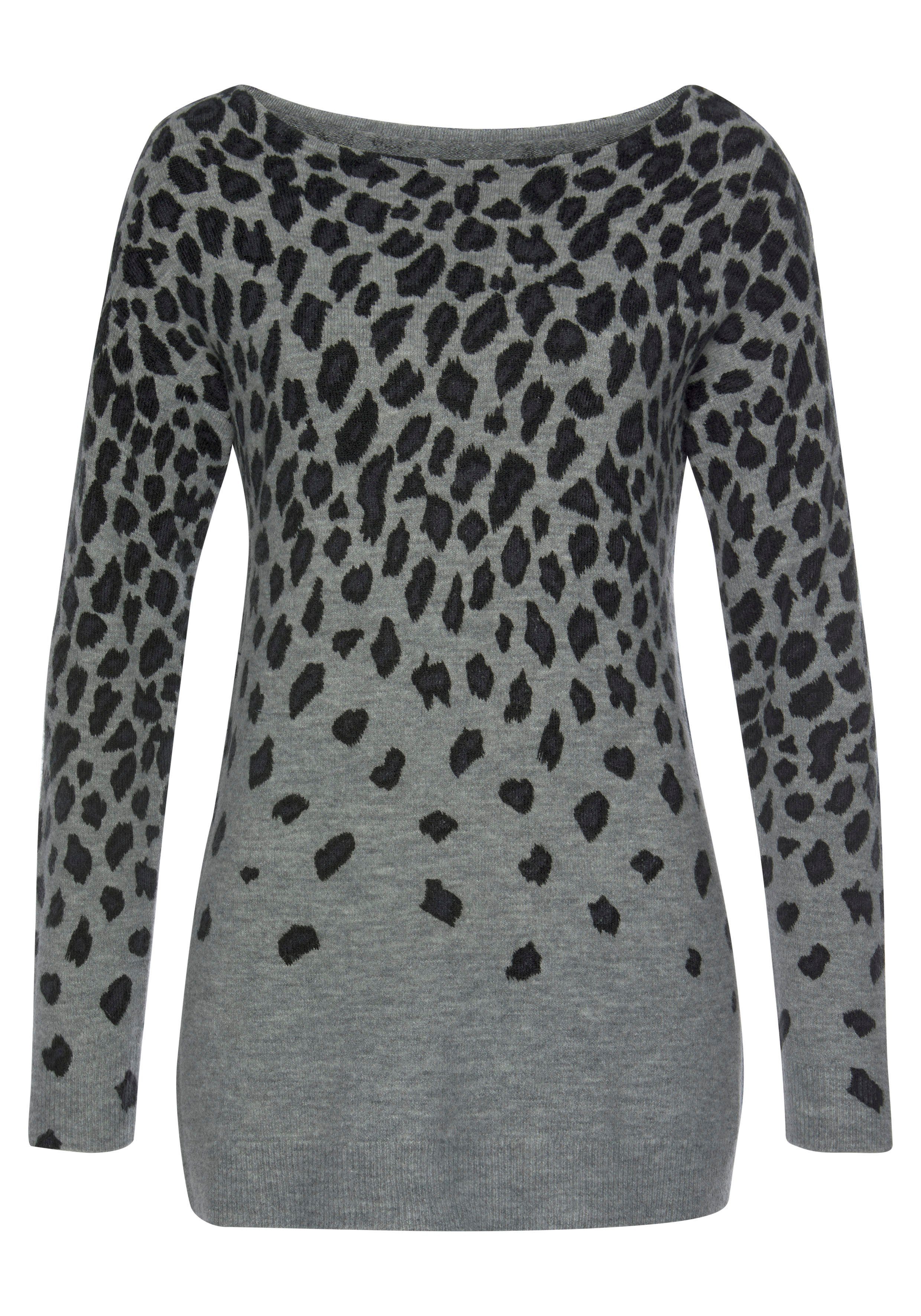 LASCANA Strickpullover mit Leomuster, weicher Damenpullover günstig online kaufen
