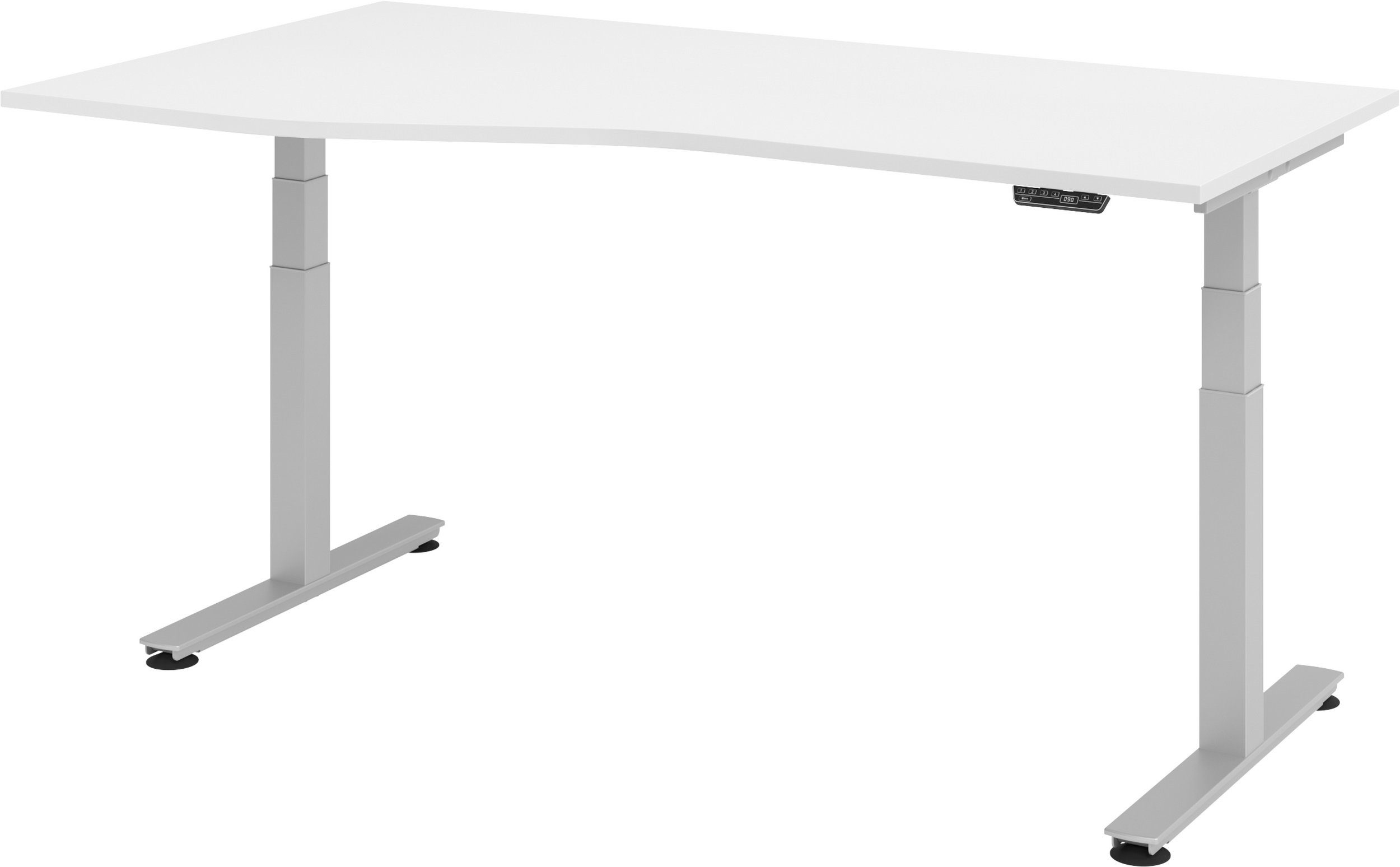 bümö Schreibtisch Schreibtisch elektrisch XDSM, Freiform: 180 x 100 cm - Dekor: Weiß
