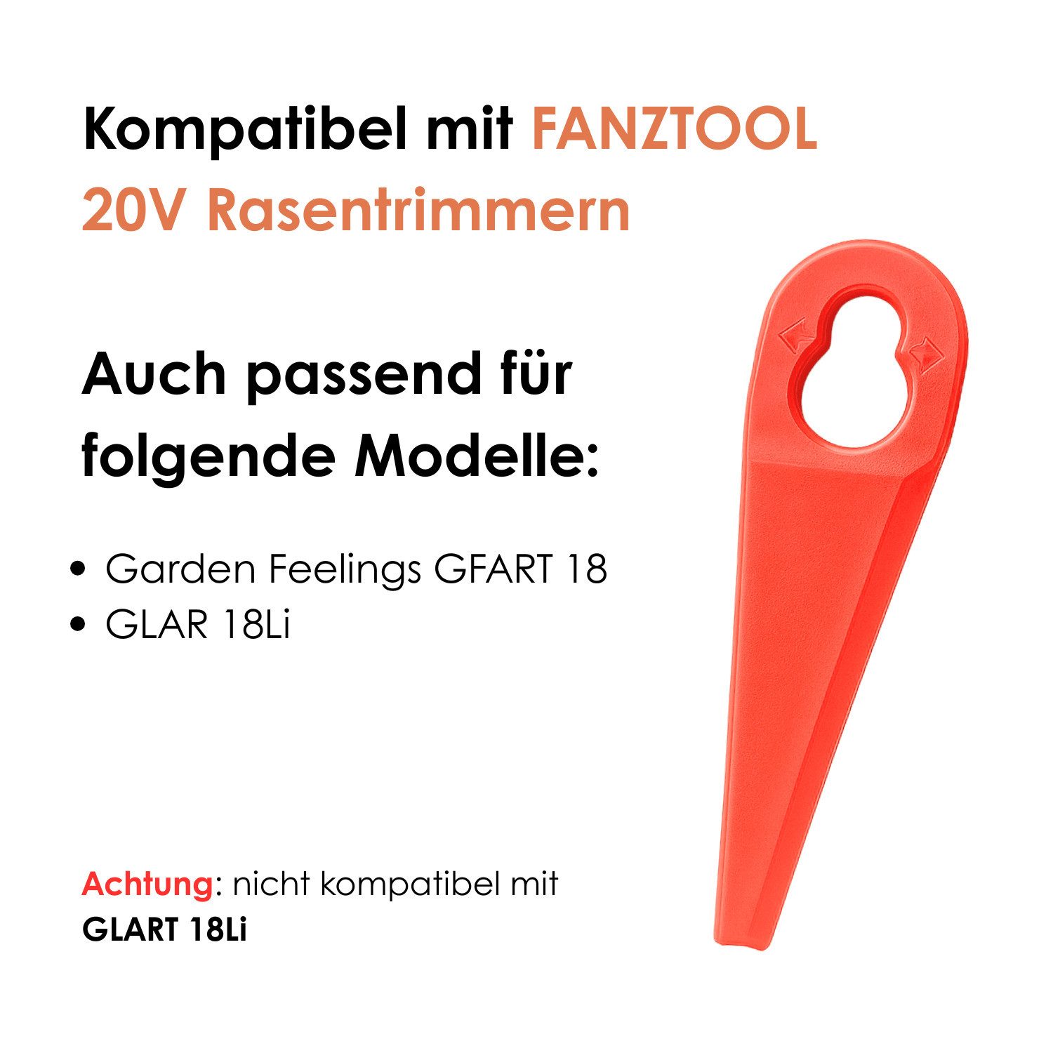 Fanztool Rasenmähermesser Rasentrimmer-Zubehör Rasentrimmermesser für Rasentrimmer 20Stk.
