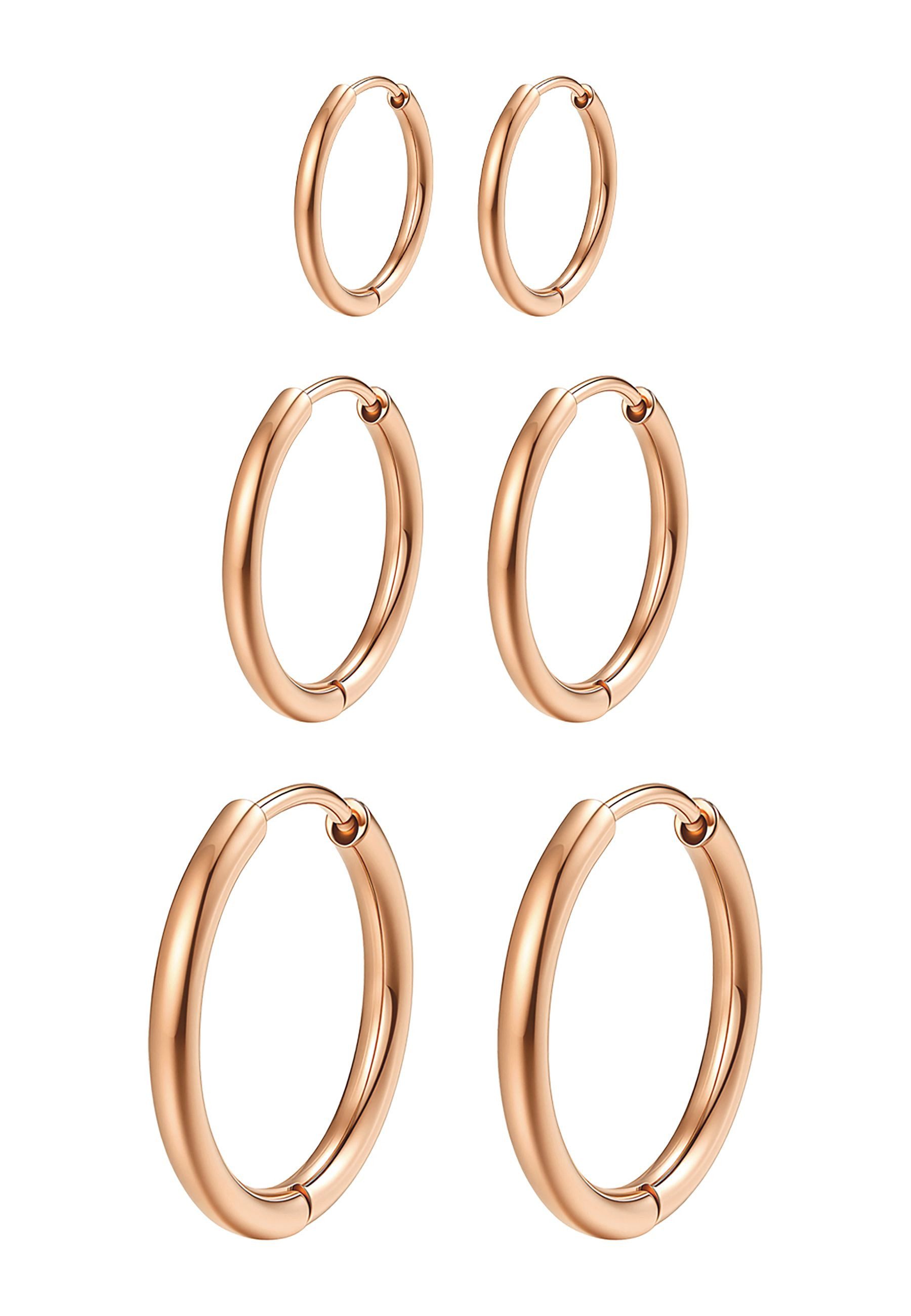 Creolen-Set Harmonie Trio, Stilvolles Ohrringe Set Damen