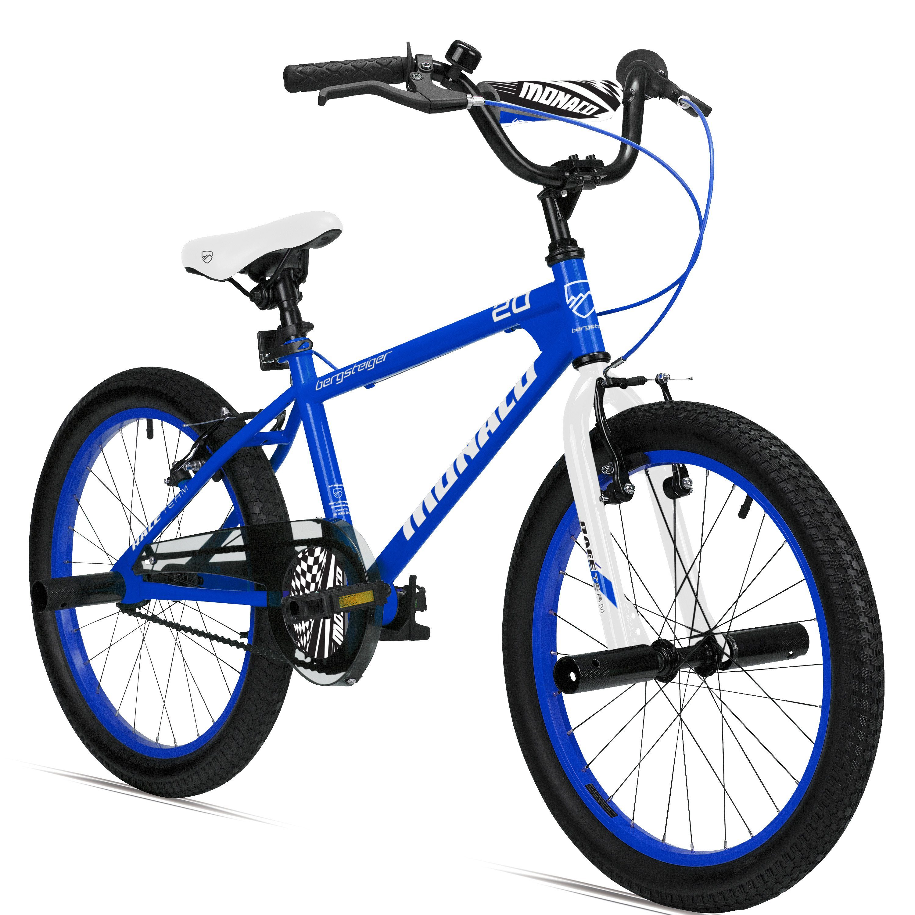 bergsteiger Kinderfahrrad Monaco 20 Zoll BMX, geeignet für 6 - 9 Jahre, Mädchen, Jungen, 1 Gang, V-Brakes