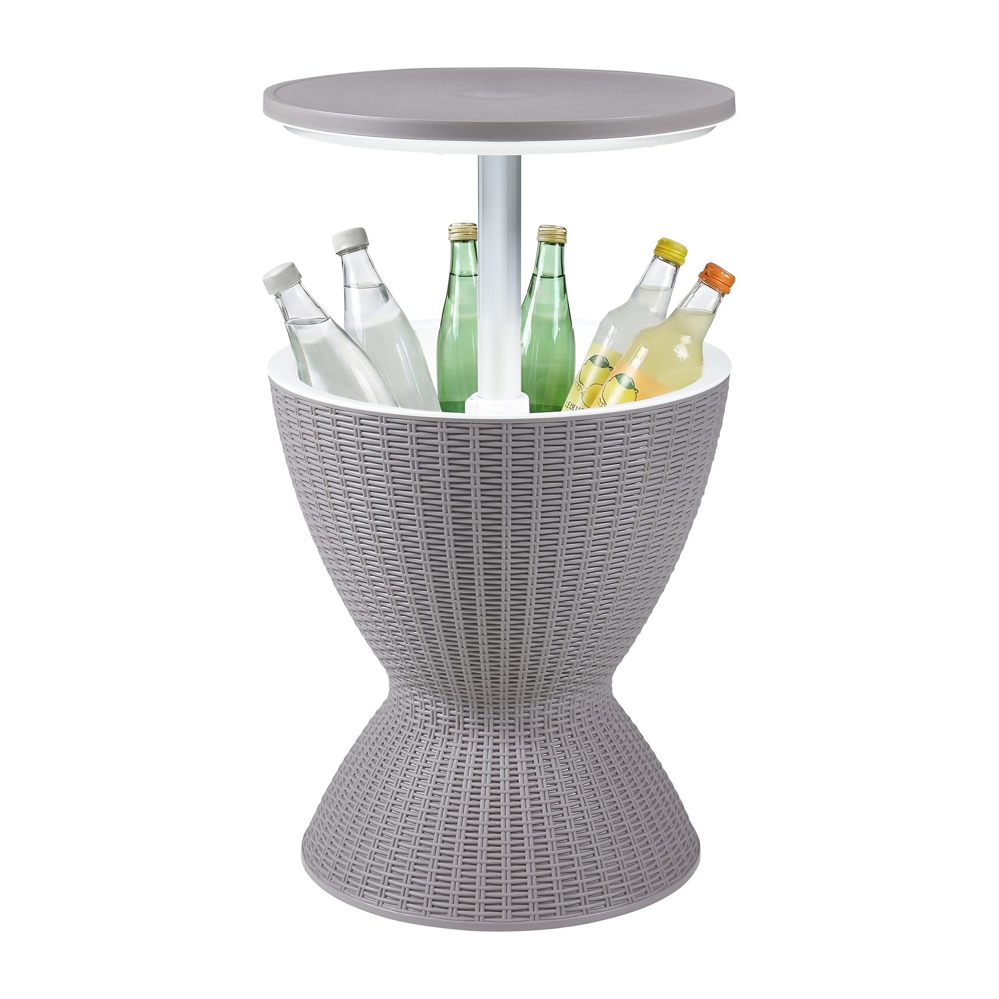 casa.pro Gartentisch, »Atessa« höhenverstellbar 58 x 49 cm 30 L Rattanoptik Hellbraun