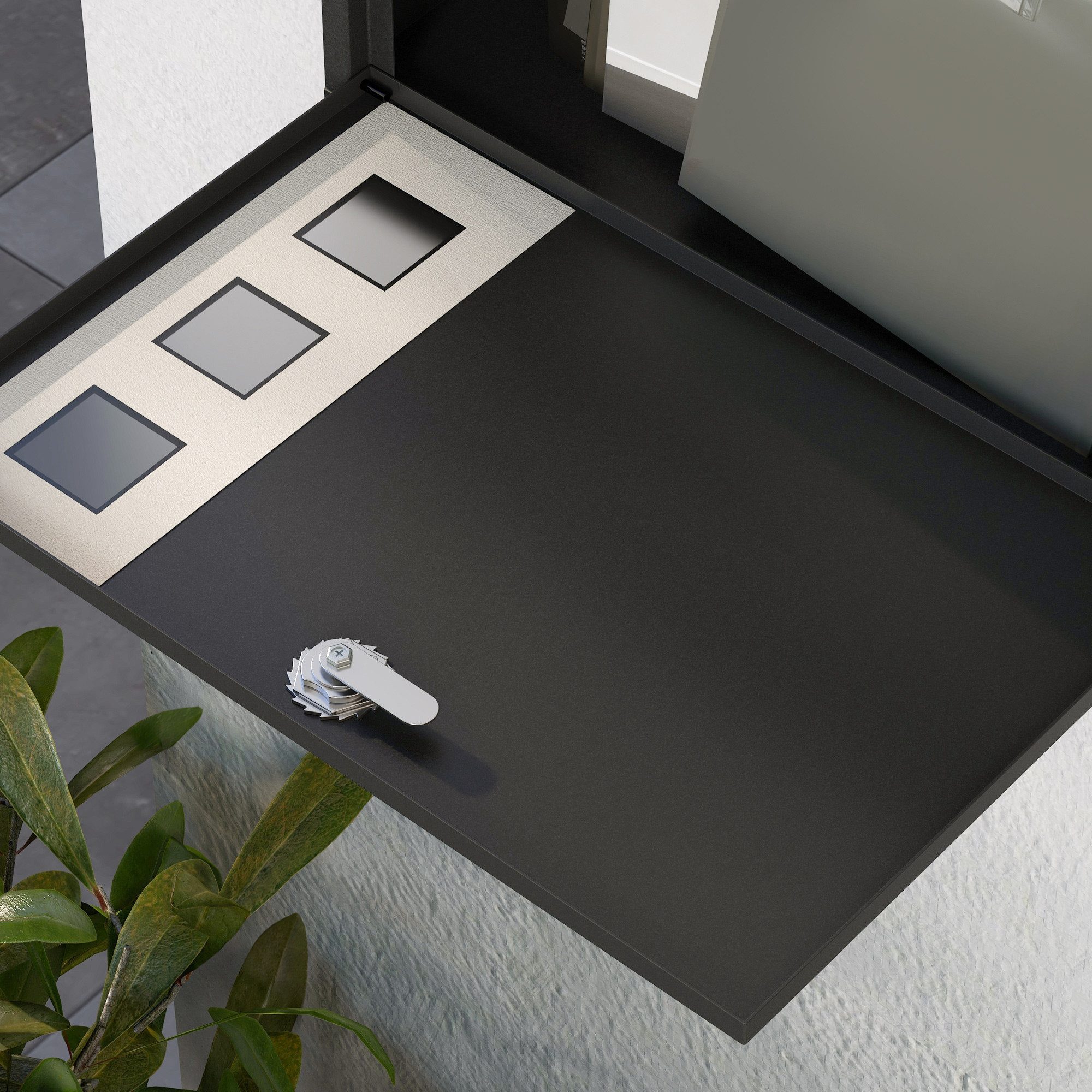 MC Star Briefkasten Postkasten Schwarz mit Zeitungsfach, Metall mit Sichtfenster (wasserabweisend, 2 Schlüssel, 36,5x11,5x29cm)