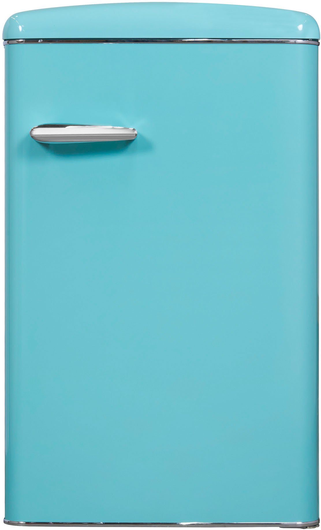exquisit Kühlschrank RKS120-V-H-160F taubenblau, hoch, breit cm cm 89,5 55