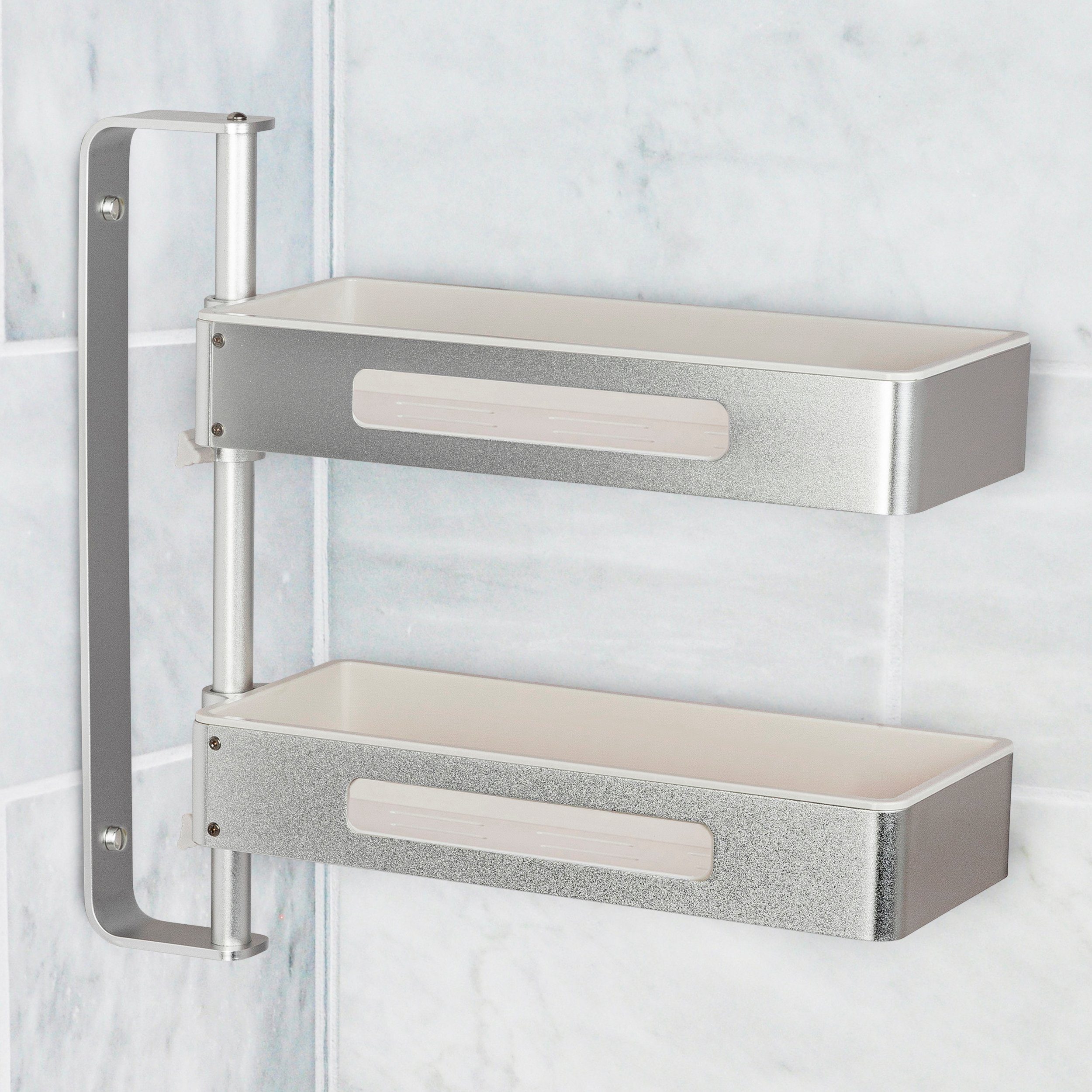 ONVAYA Drehregal, Drehbares Regal mit Ebenen, Gewürzregal, Eckregal, Höhe individuell einstellbar, ohne Bohren, rostfrei