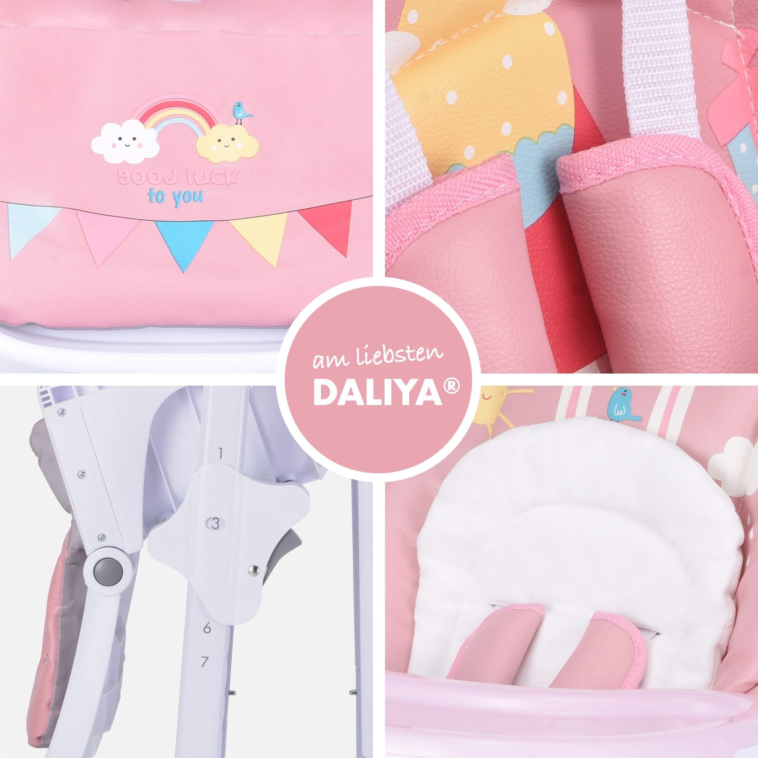 Daliya® Hochstuhl SITONMI 3in1 Kinderhochstuhl & Babyliege, extra breite Rückenlehne (Set, 7 St), Babyliege, 0-4 Jahre, breite Rückenlehne, Tablett, Korb, Platz – Bild 5 von 5