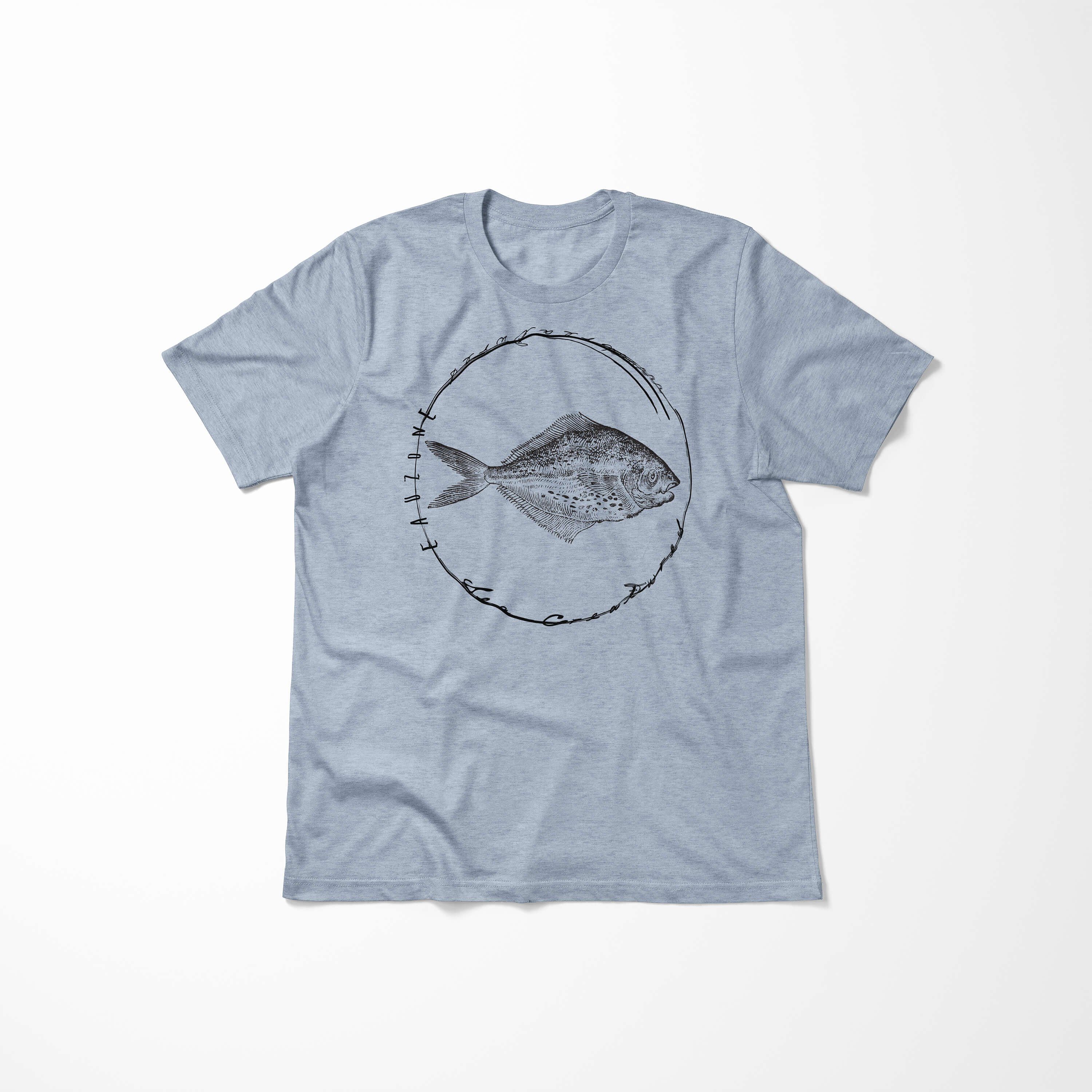 Tiefsee Fische sportlicher Struktur und T-Shirt Creatures, Schnitt Sea Art Sinus 069 - Serie: Sea Denim / Stonewash T-Shirt feine